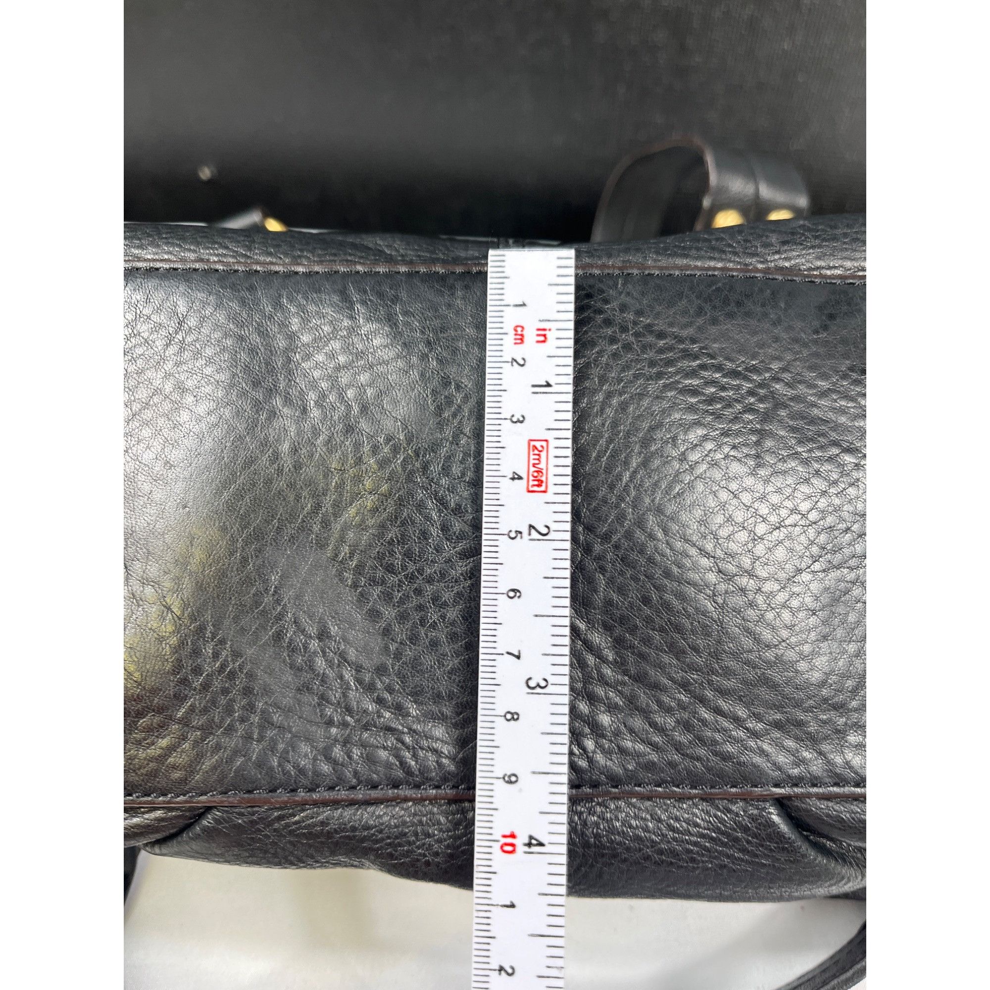 Designer B. Makowsky Womens Black Leather Handbag With Gold Tone Hard Size ONE SIZE - 17 Thumbnail