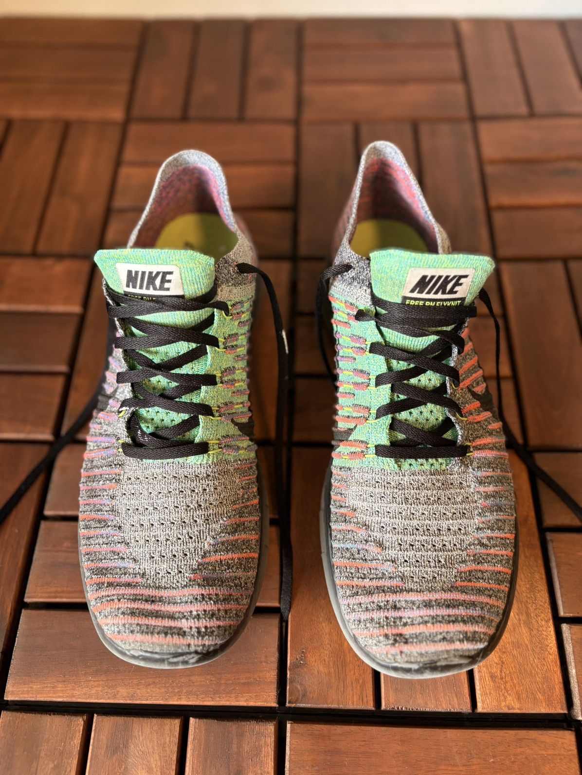 Nike Nike Free RN Flyknit – Grey / Multicolour – US11 – 2017 Size US 11 / EU 44 - 4 Thumbnail