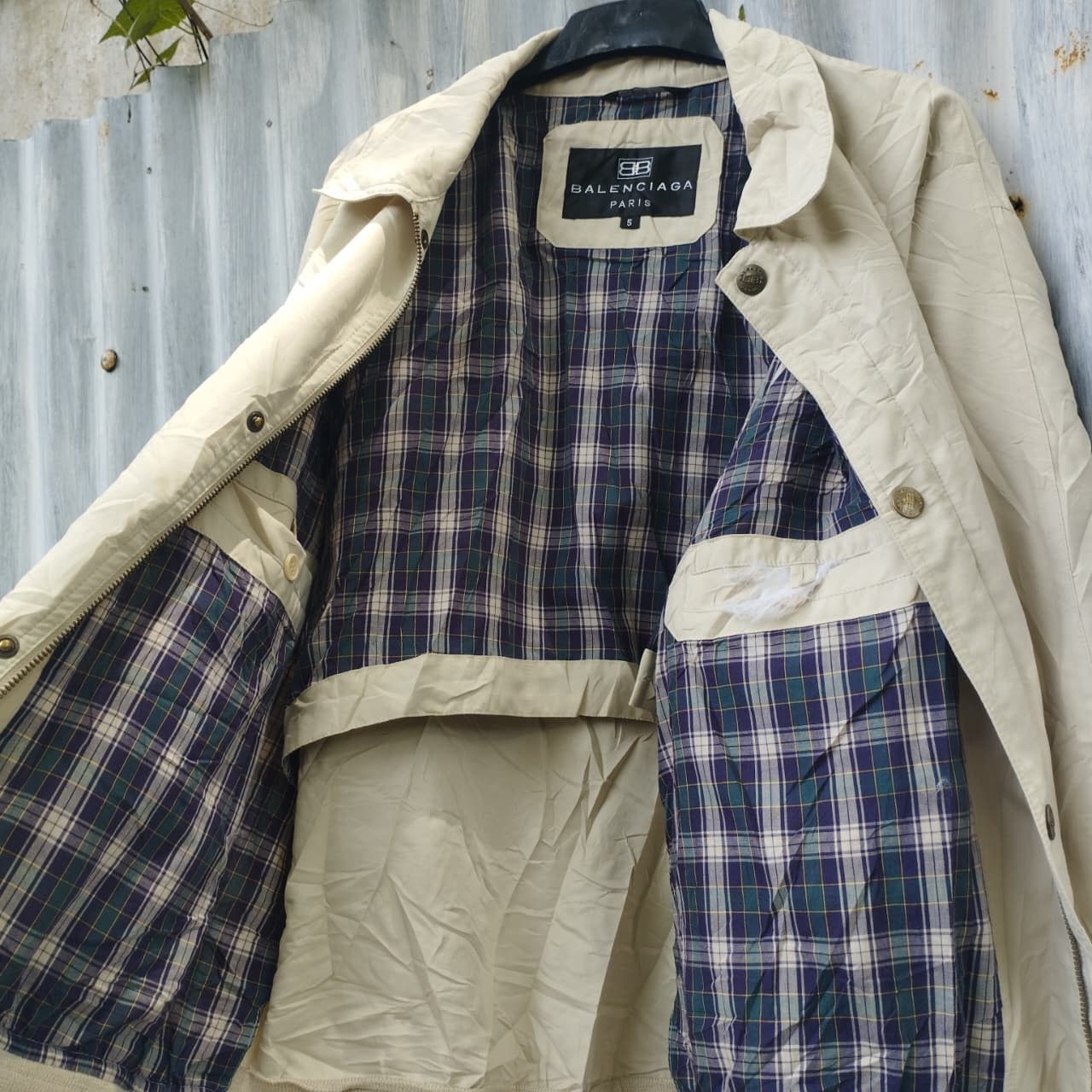Balenciaga Balenciaga Paris Vintage Plaid-Lined Light Jacket Size US L / EU 52-54 / 3 - 4 Thumbnail