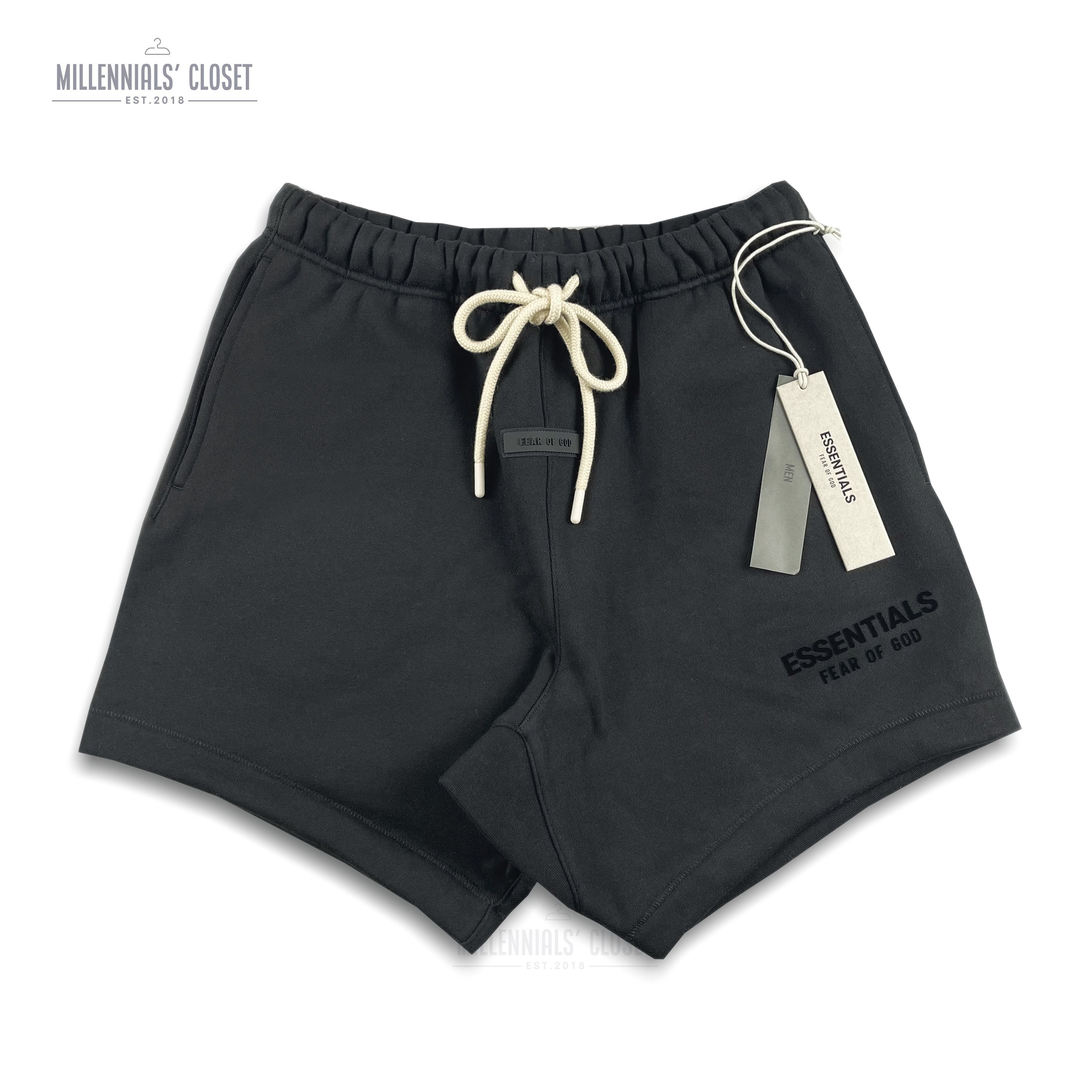 Fear of God Fear of God Essentials Shorts Jet Black FW23 size XXL Grailed
