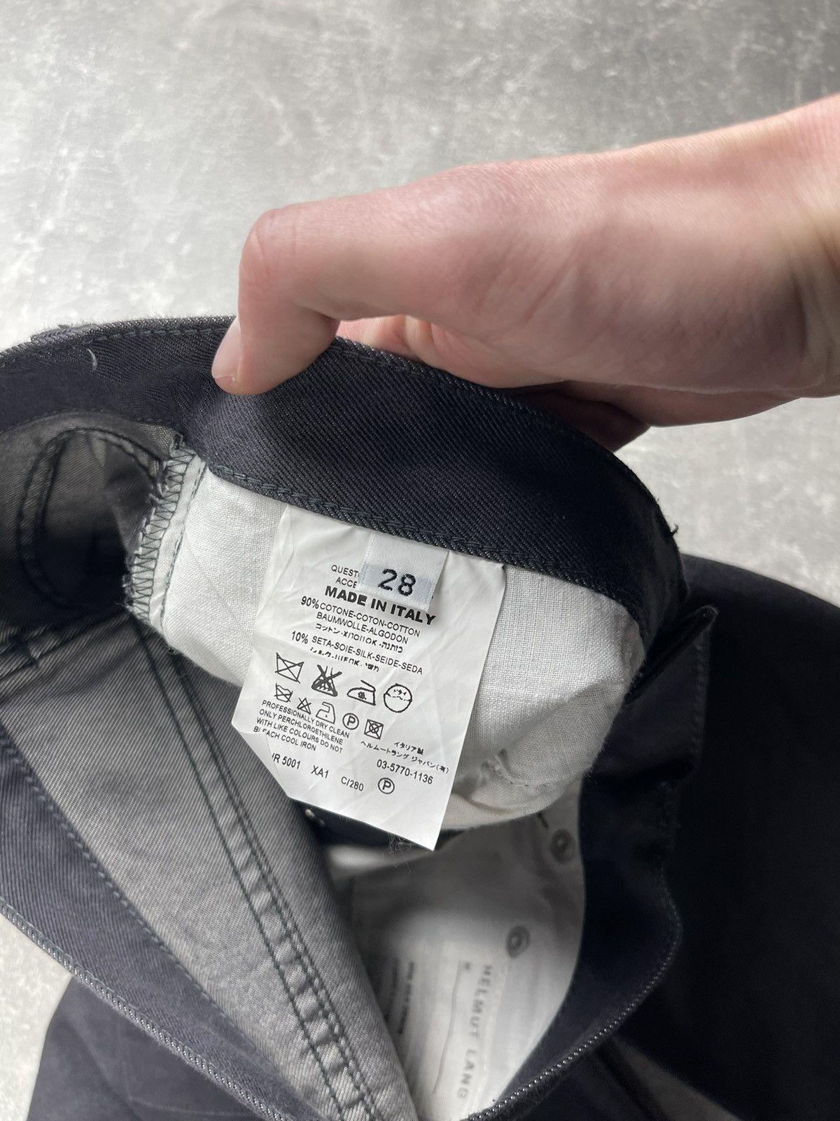 Helmut Lang Helmut Lang Archives 00s Gray Raw Silk Denim Straight Jeans Size US 28 / EU 44 - 11 Thumbnail