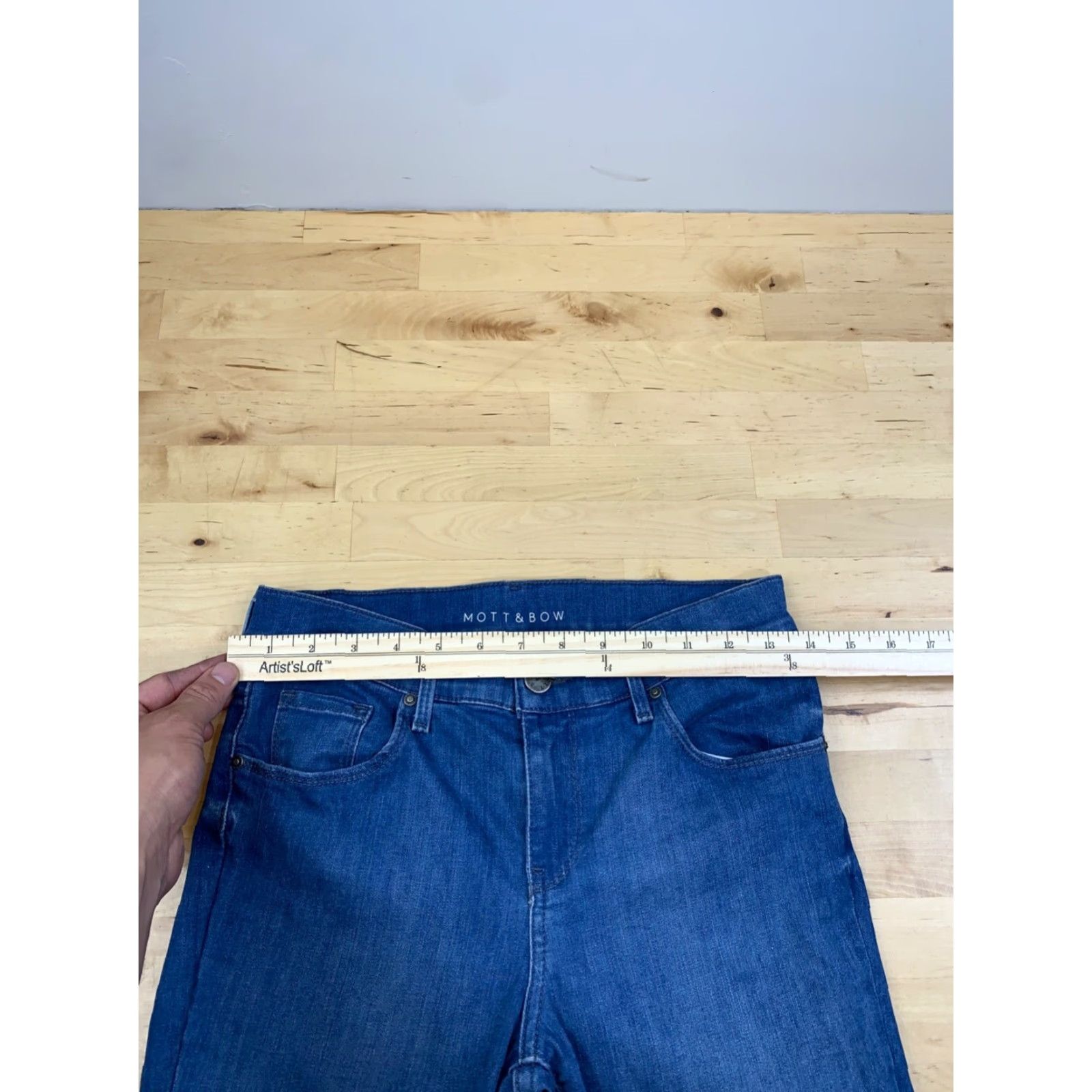 Mott & Bow Mott & Bow Jeans Women's Slim Mid Rise Blue Denim 28x30 5-Pocket Stretch Inseam 29" Regular Size 28" / US 6 / IT 42 - 6 Thumbnail