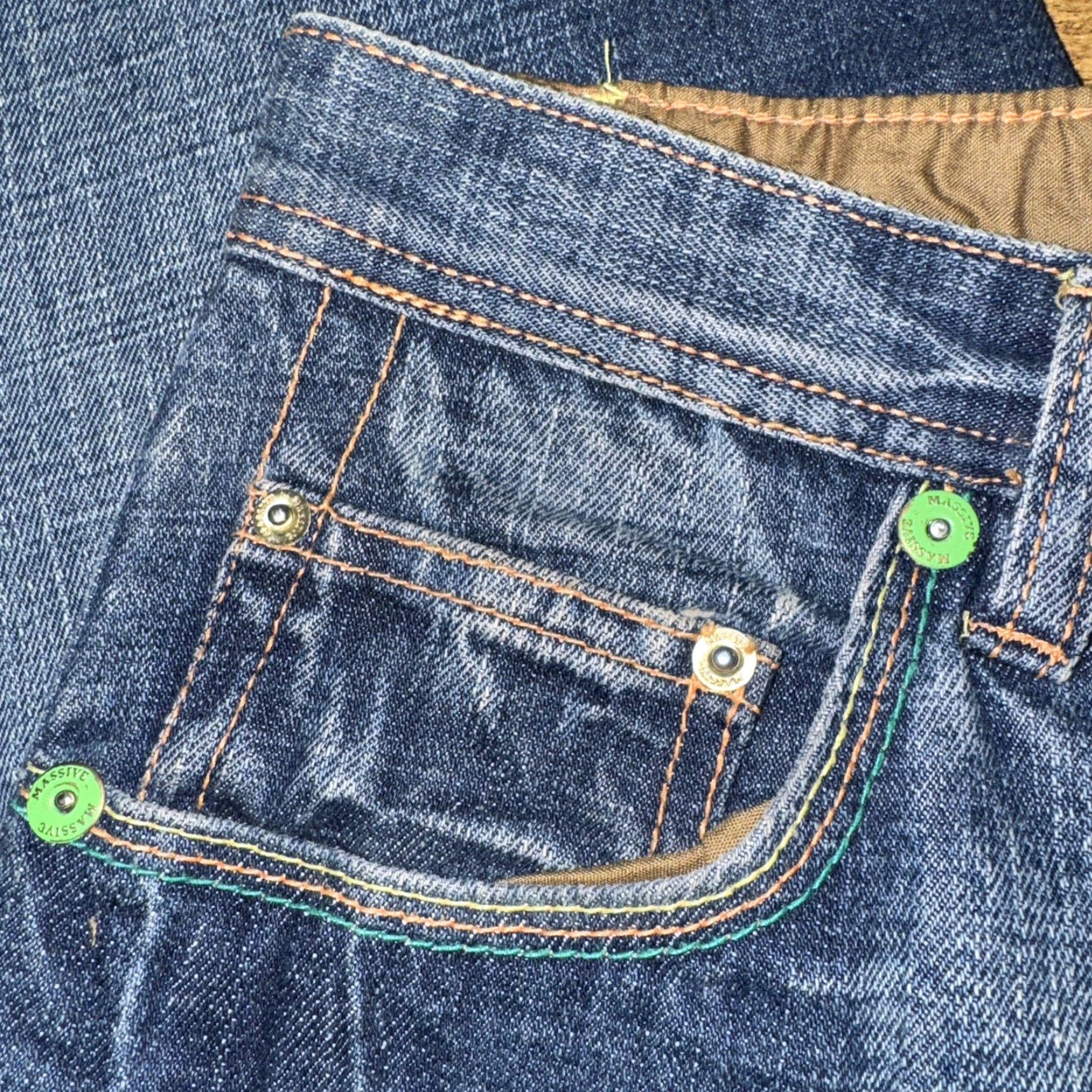 Denime VINTAGE Massive Jeans Men 38 30 Blue Denim Embroidered Straight Size US 38 / EU 54 - 4 Thumbnail