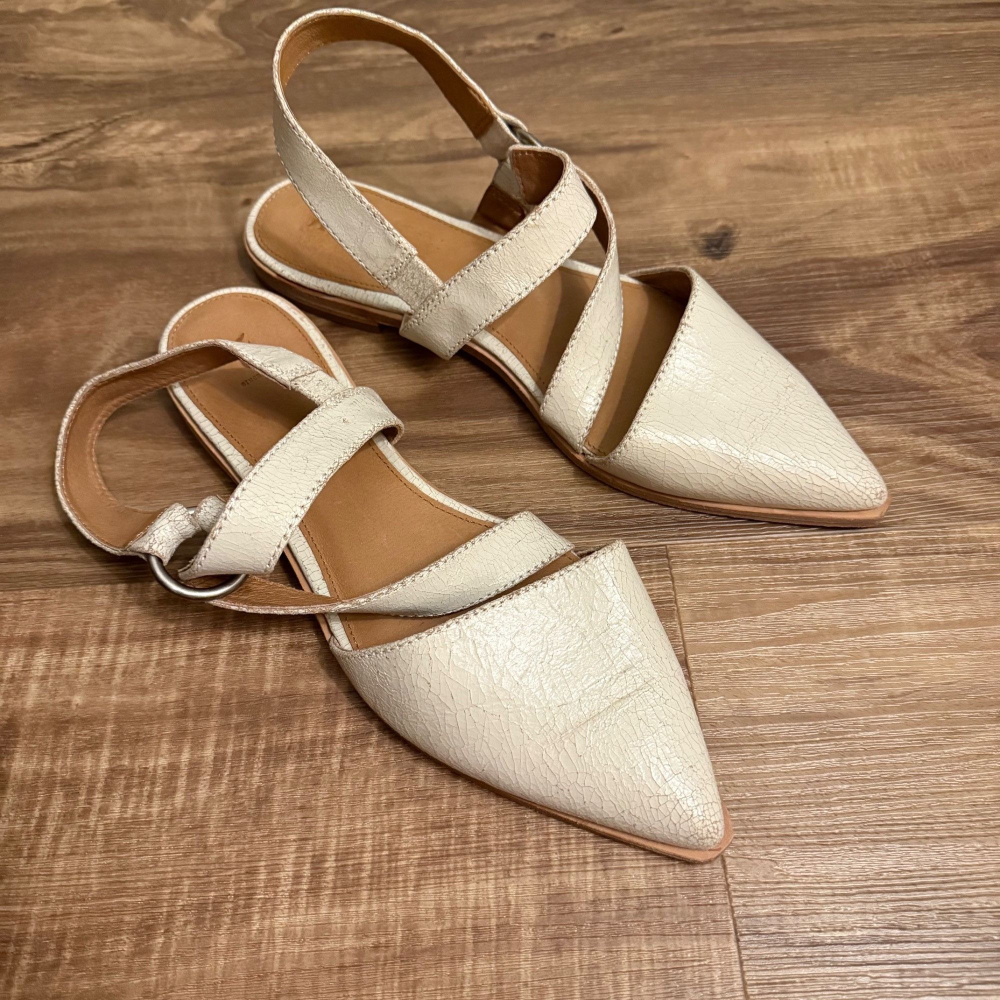 Other Frye Kenzie Strappy Harness Flat In Off White Sz 10 Size US 10 / IT 40 - 5 Thumbnail