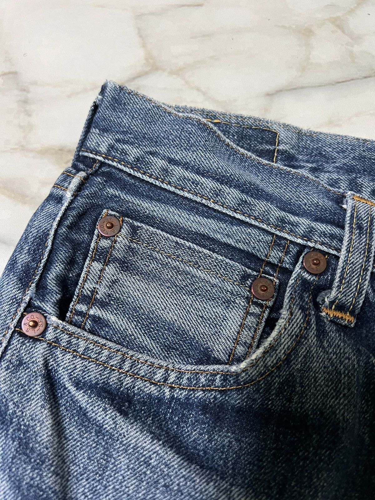 Levi's × Levi's Vintage Clothing 💥Vintage 90’s💥Levis Big E 501 XX Distress Selvedge Jean Size US 28 / EU 44 - 6 Thumbnail