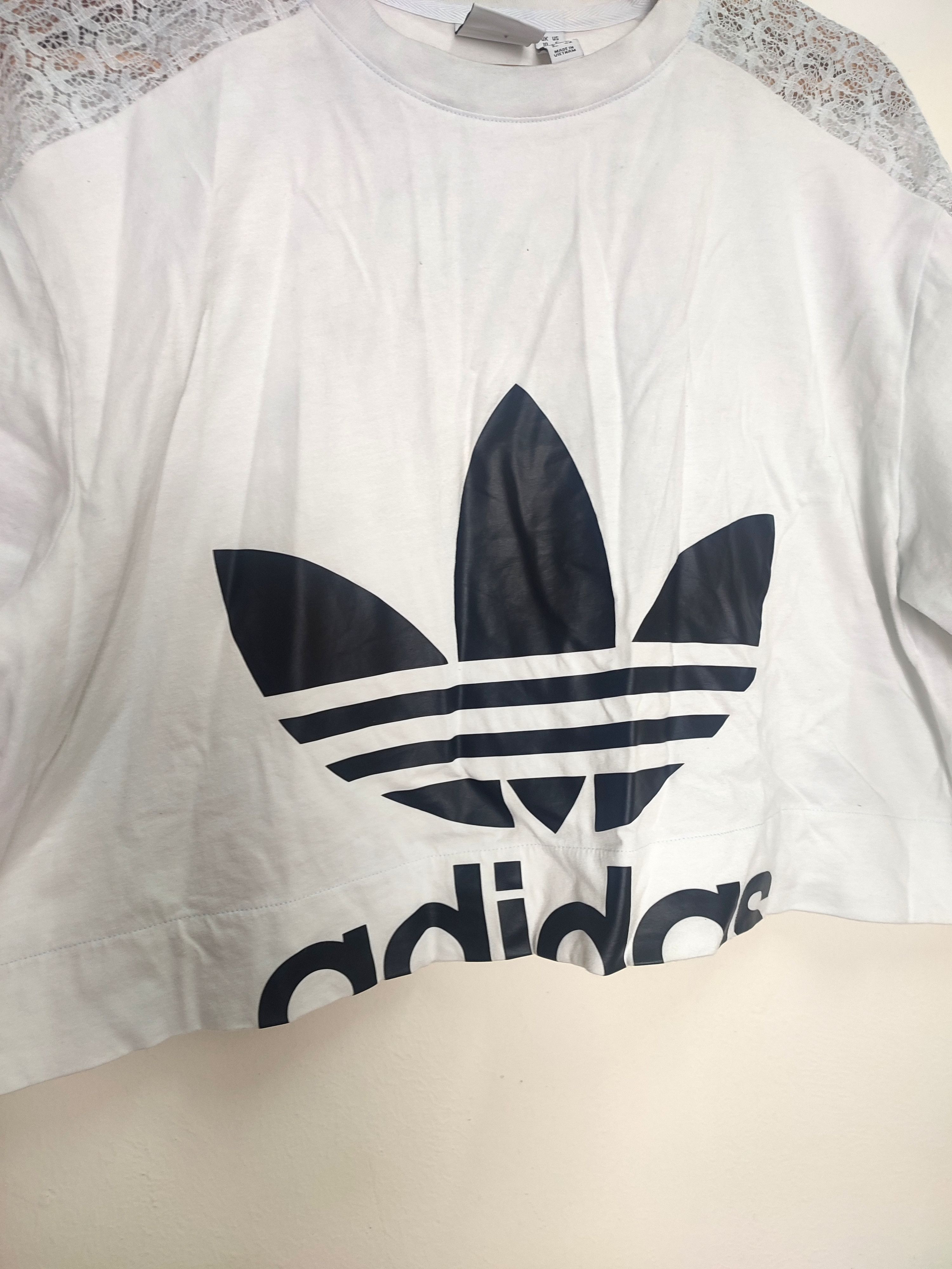 Adidas Adidas Crop Top with Lace Sleeves Size M / US 6-8 / IT 42-44 - 2 Thumbnail