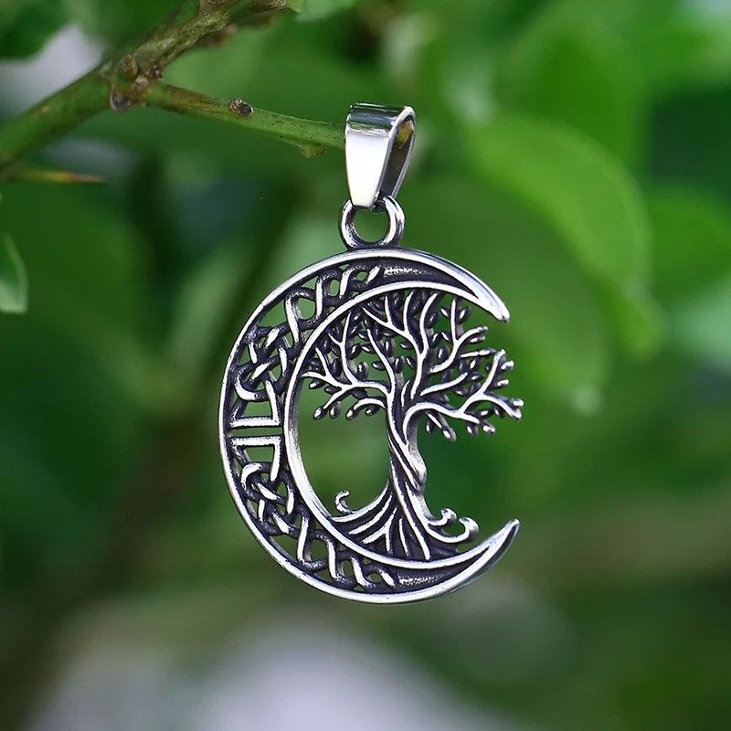 Jewelry Vintage Moon And Tree Necklace Size ONE SIZE - 2 Thumbnail