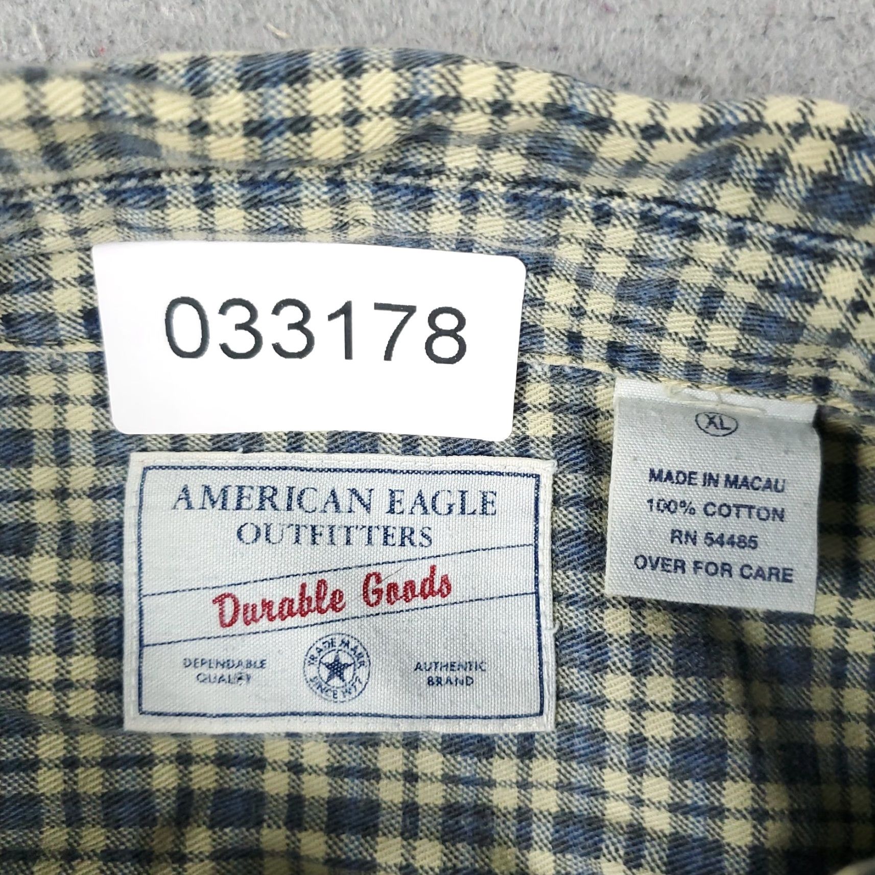 American Eagle Outfitters VINTAGE American Eagle Outfitters Shirt Men XL Blue Plaid Button-Up Long Sleeve Size US XL / EU 56 / 4 - 6 Thumbnail
