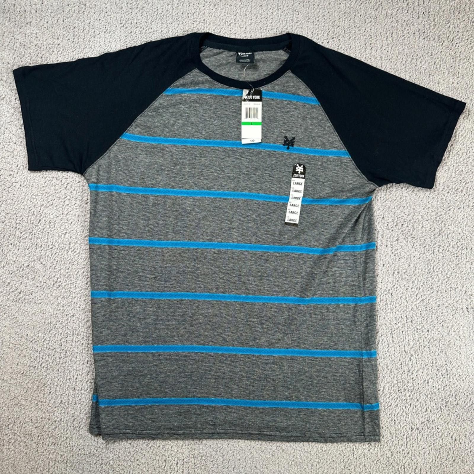 Zoo York Zoo York Mens Large Gray Blue Stripe Raglan T Shirt Tee NWT Size US L / EU 52-54 / 3 - 1 Thumbnail