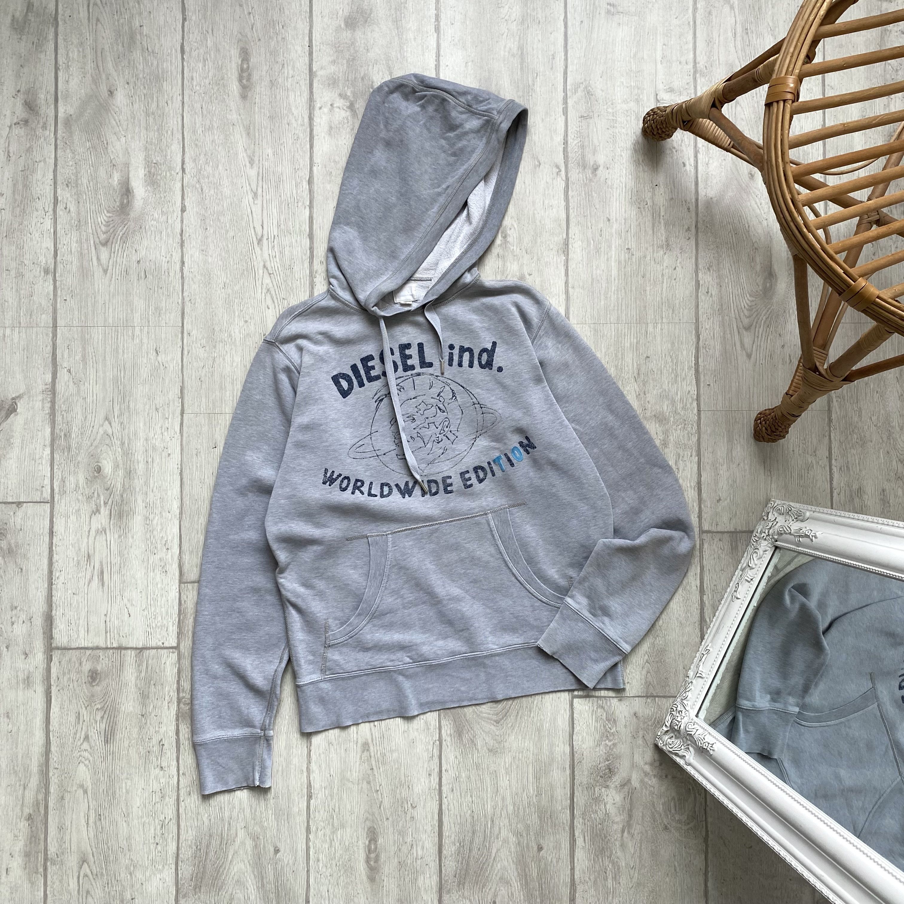 Diesel ⚙️ Vintage Trashed Diesel Hoodie Big Logo 90s Size US M / EU 48-50 / 2 - 2 Thumbnail