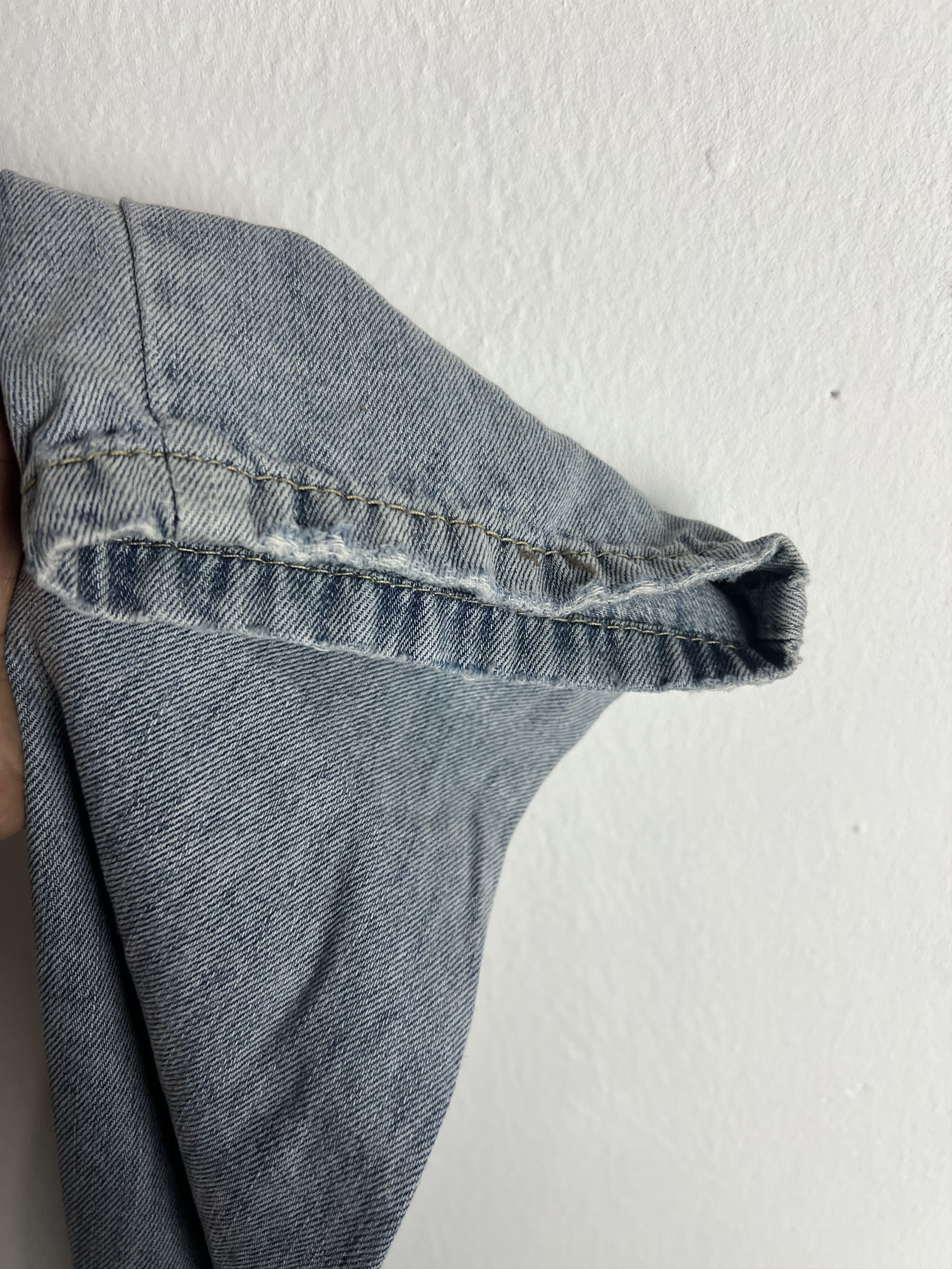 If Six Was Nine 5u Shops Light Wash Distressed Denim Overalls Size US 35 - 15 Thumbnail