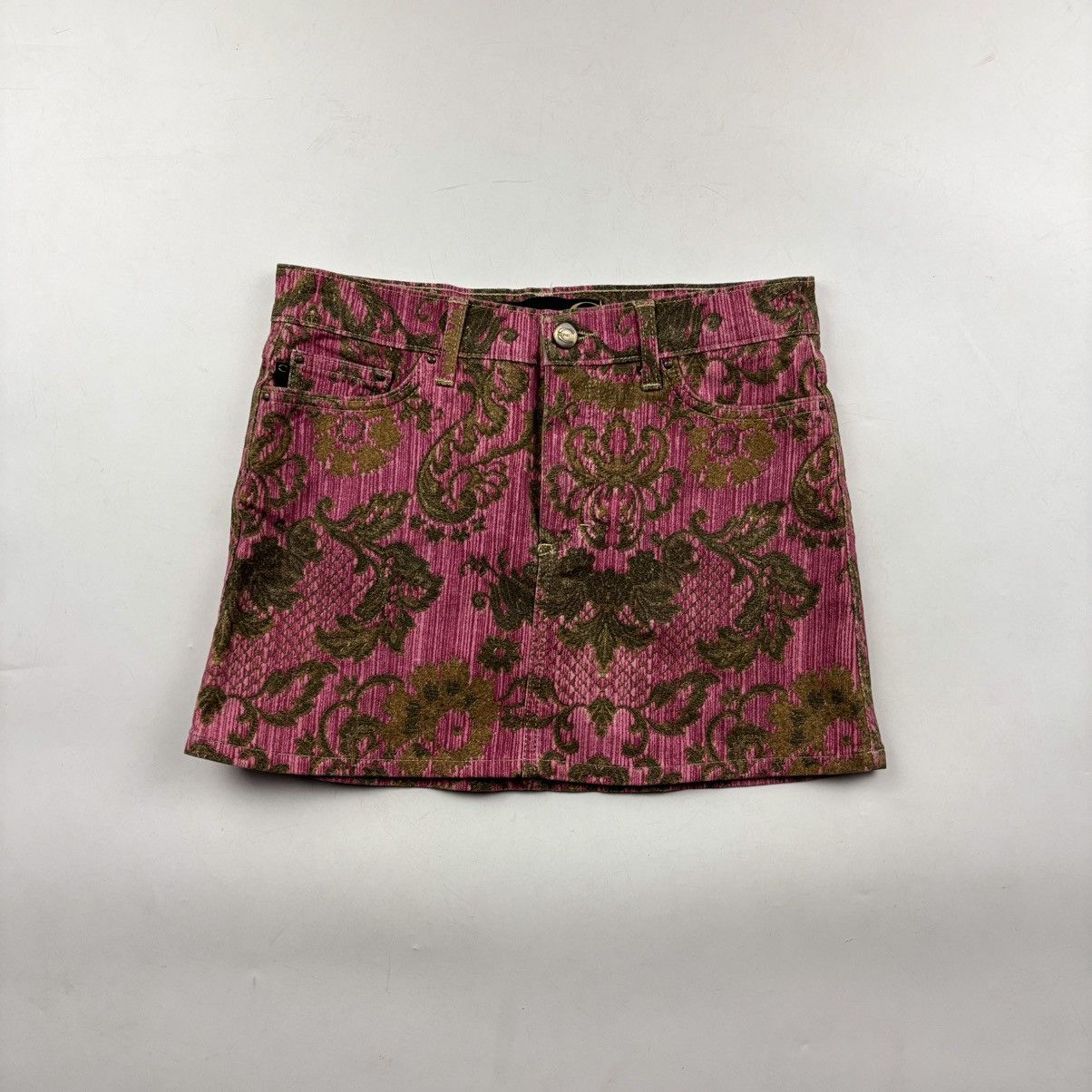 Just Cavalli Just Cavalli Corduroy Printed Mini Skirt Size 31" - 1 Thumbnail