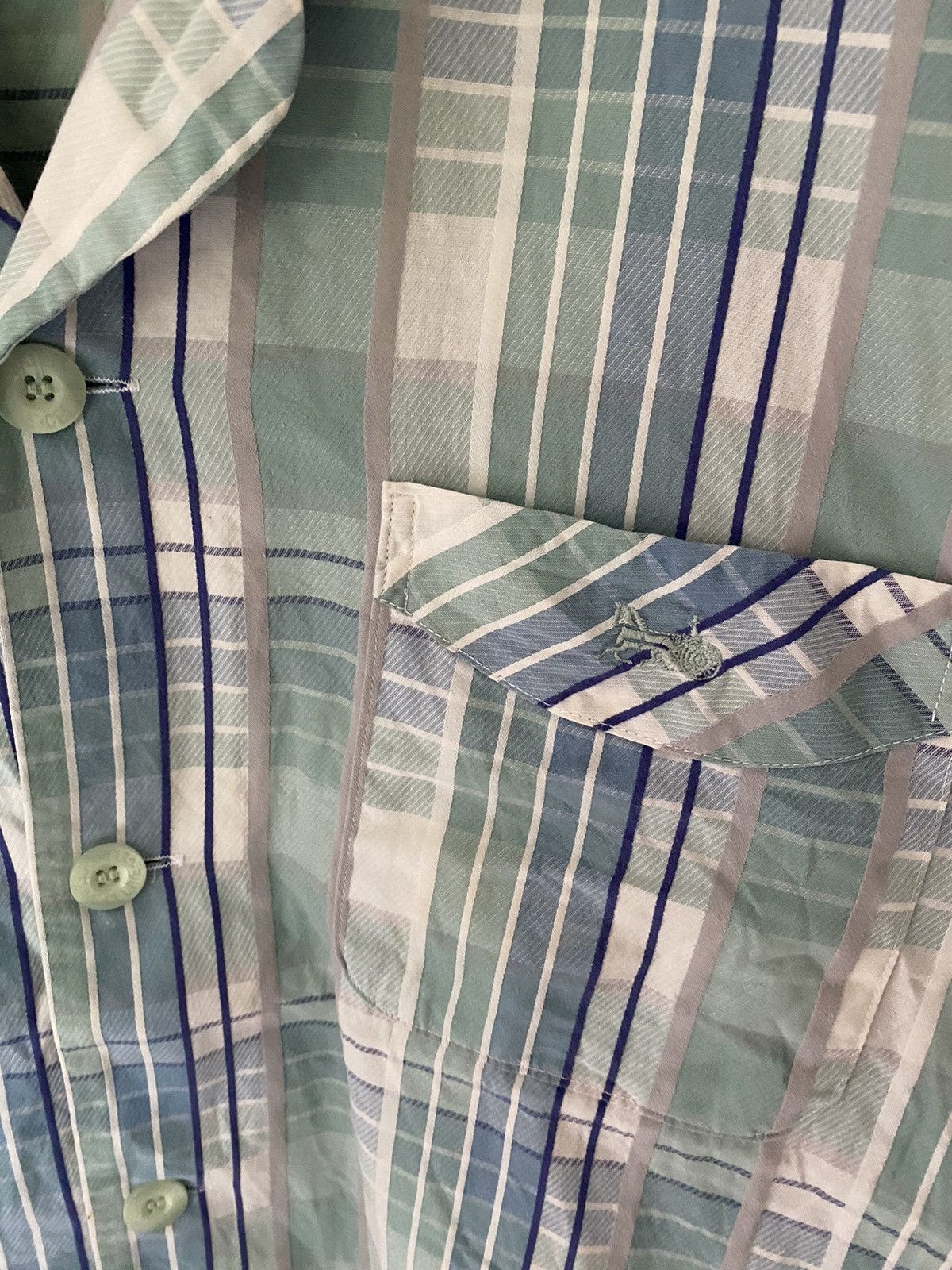 Celine 🔥1990s check stripe sleep shirt Size US L / EU 52-54 / 3 - 6 Thumbnail