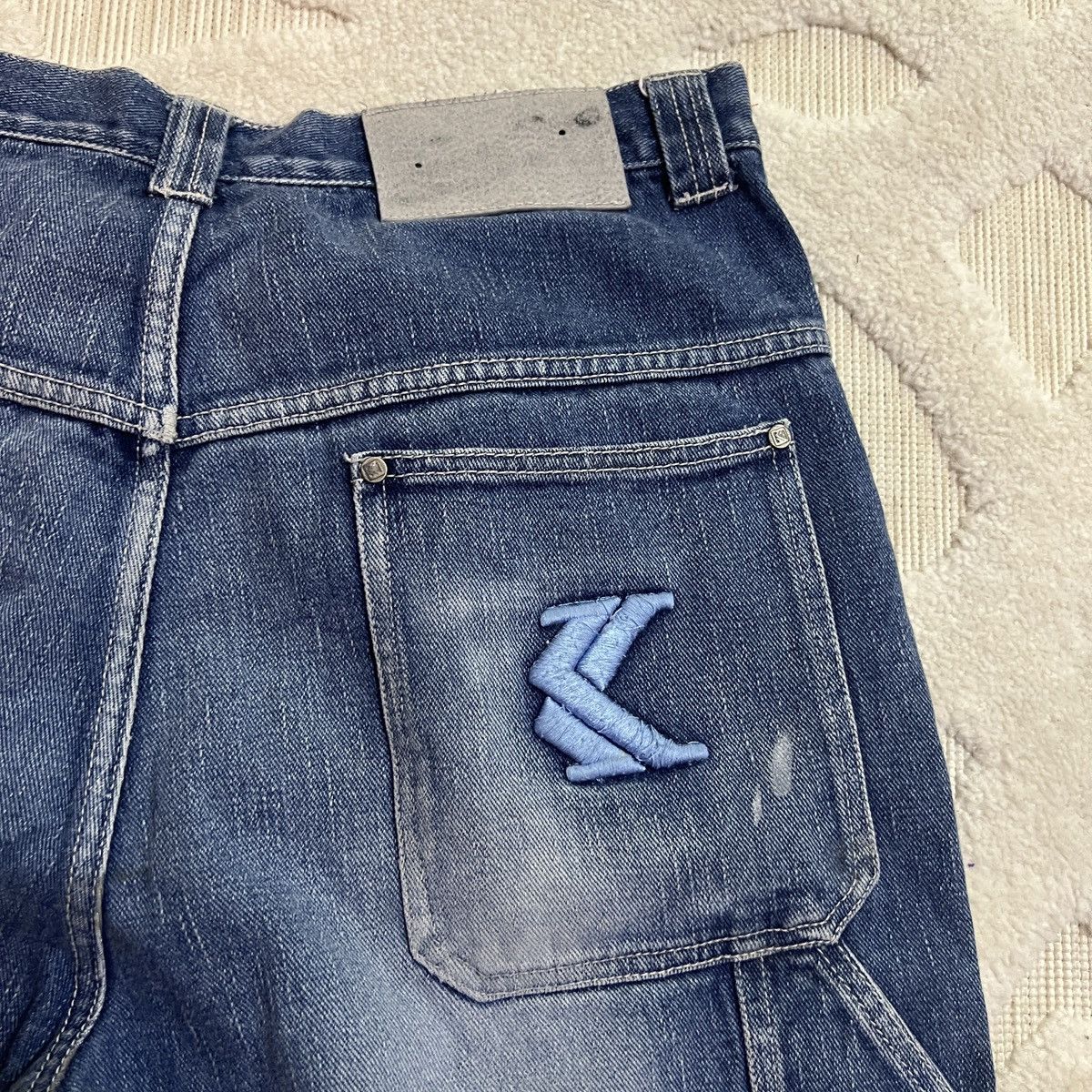 Karl Kani Crazy Vintage Y2K Karl Kani Embroidered Jean Shorts Size US 32 / EU 48 - 2 Thumbnail