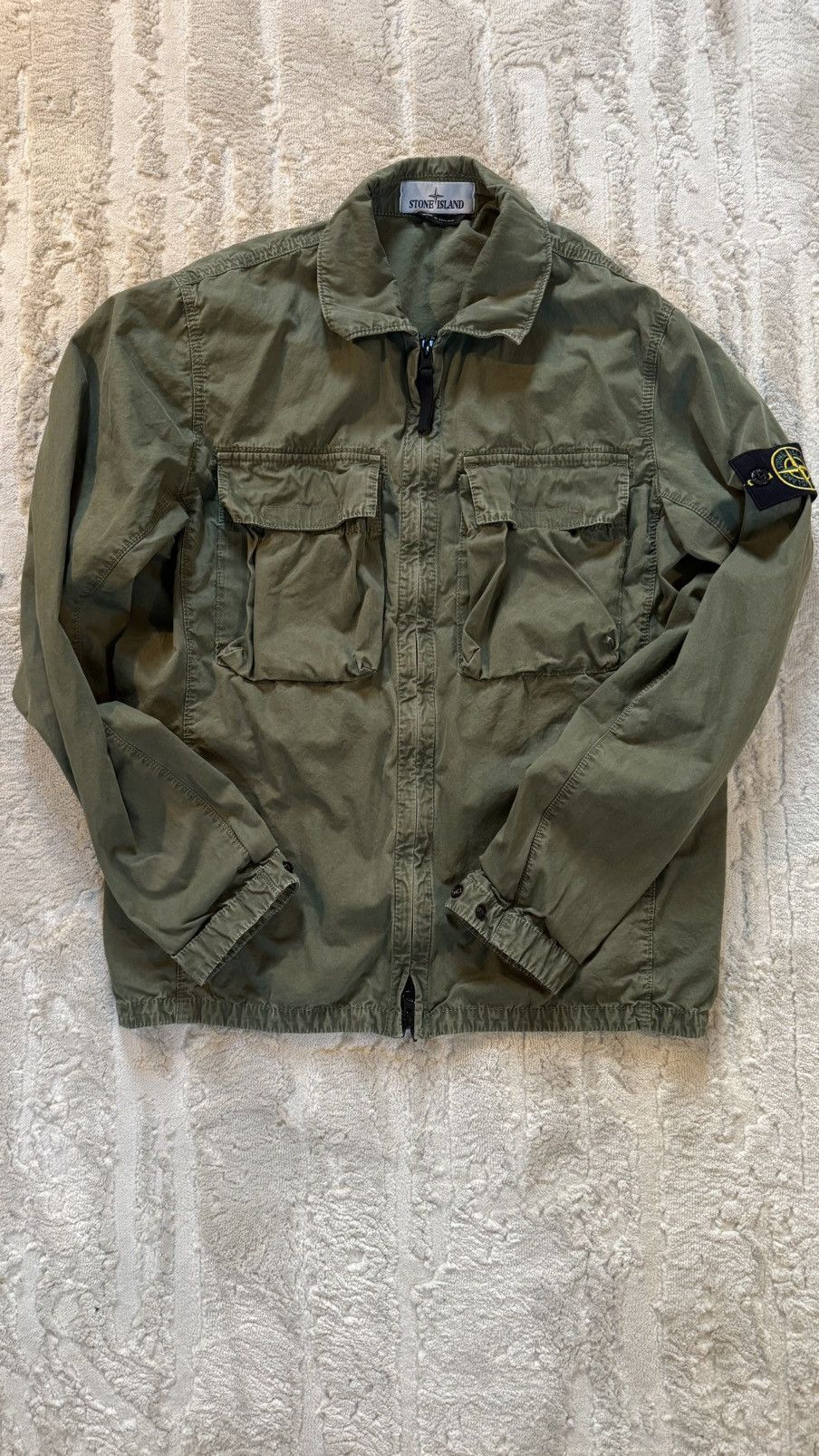 Khaki green stone island overshirt online