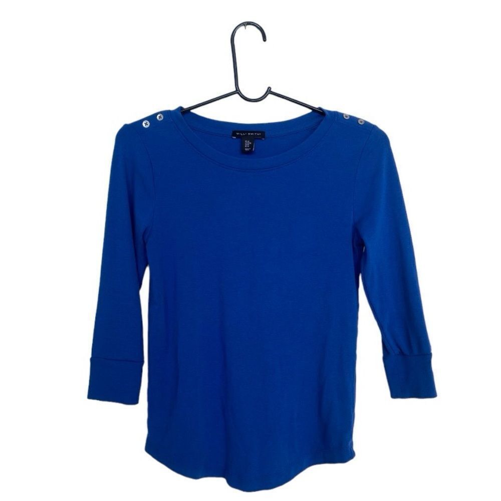 Other Willi Smith Women’s Blue Long Sleeve Top Size M | Button Sho Size M / US 6-8 / IT 42-44 - 1 Thumbnail
