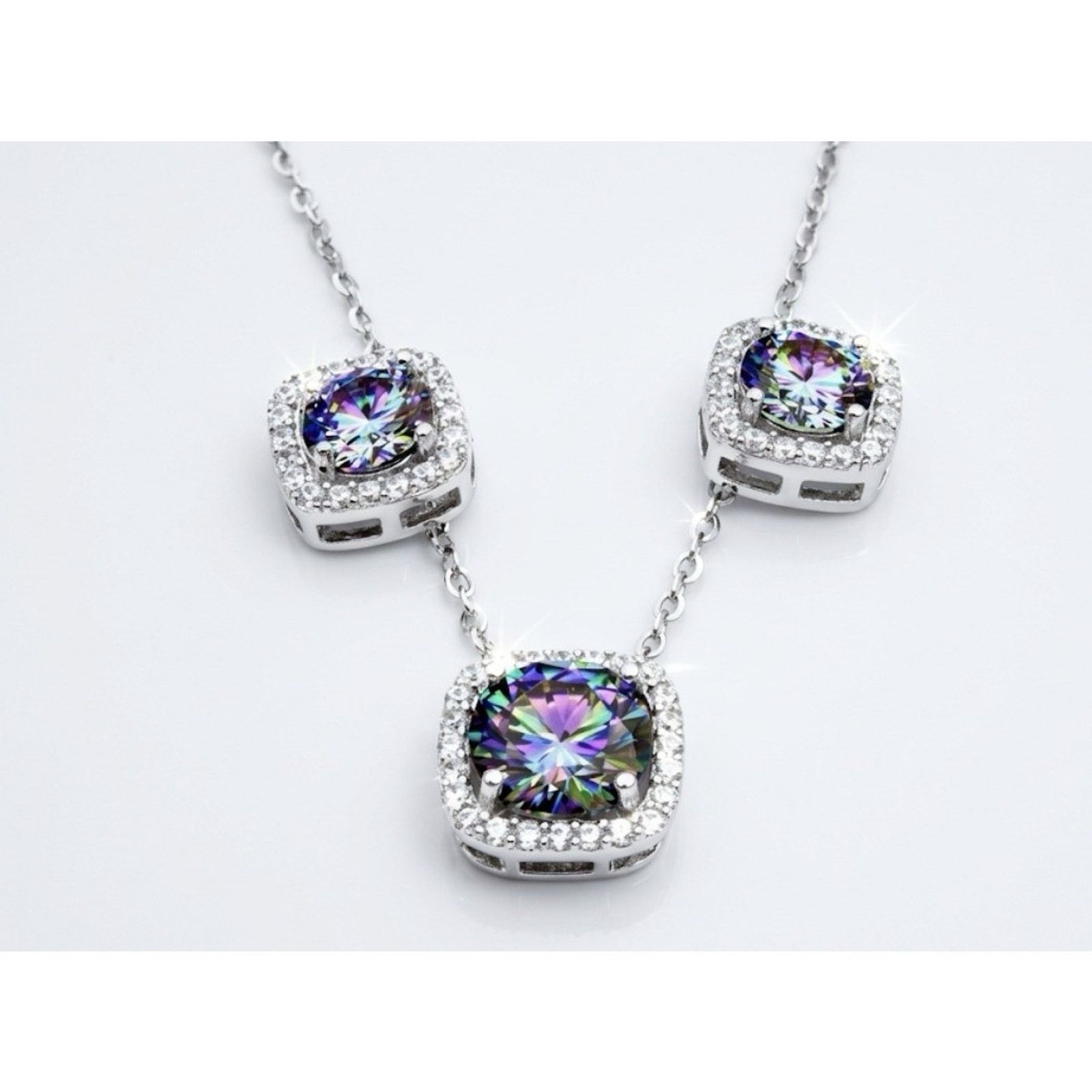 Other Stunning 1.5ctw Rainbow Moissanite & 925S Silver Jewelry Set Size ONE SIZE - 4 Thumbnail