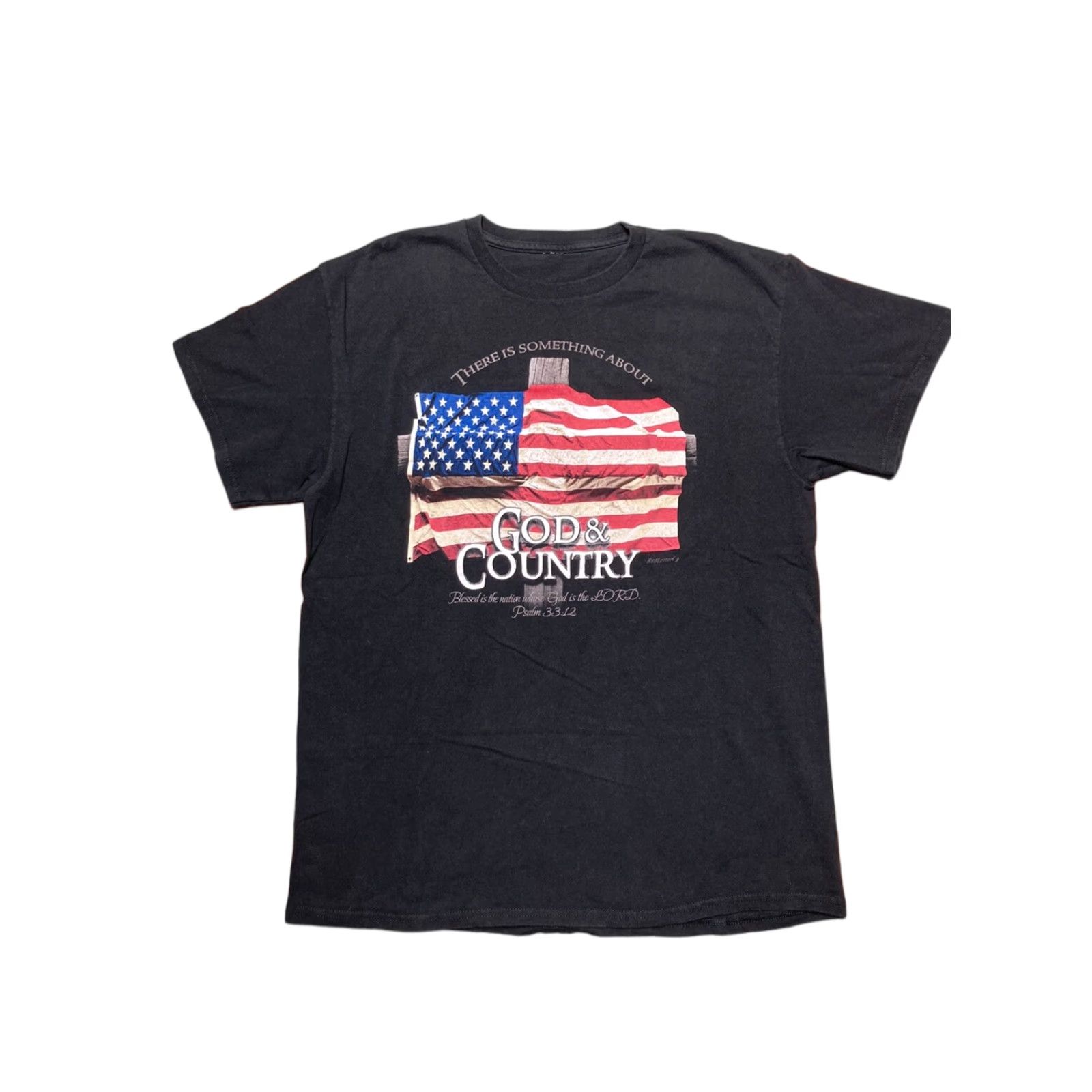 Vintage There is something about god and country graphic t shirt American flag July 4 Lg Mens T-Shirt Black Size L Size US L / EU 52-54 / 3 - 1 Thumbnail