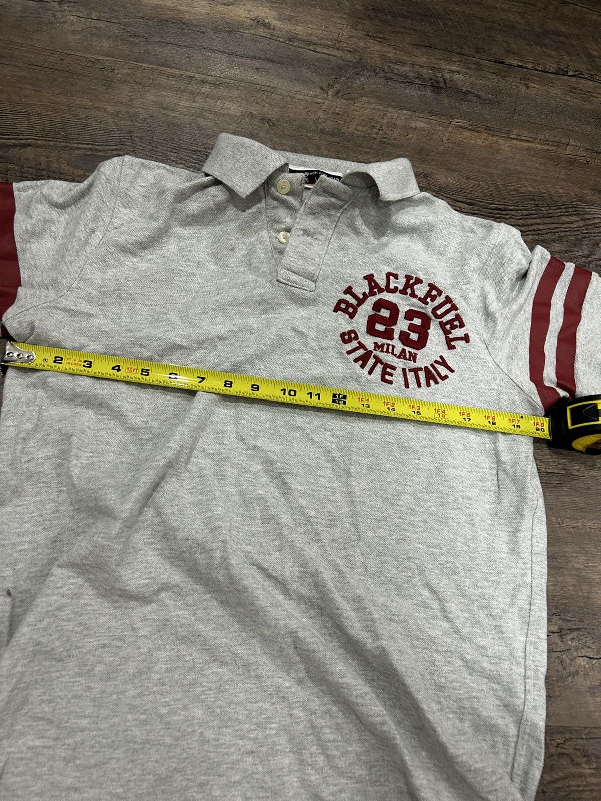 Ralph Lauren 💯 Black Fuel Club Grey Polo with Red Stripes 💯 Size US M / EU 48-50 / 2 - 7 Thumbnail