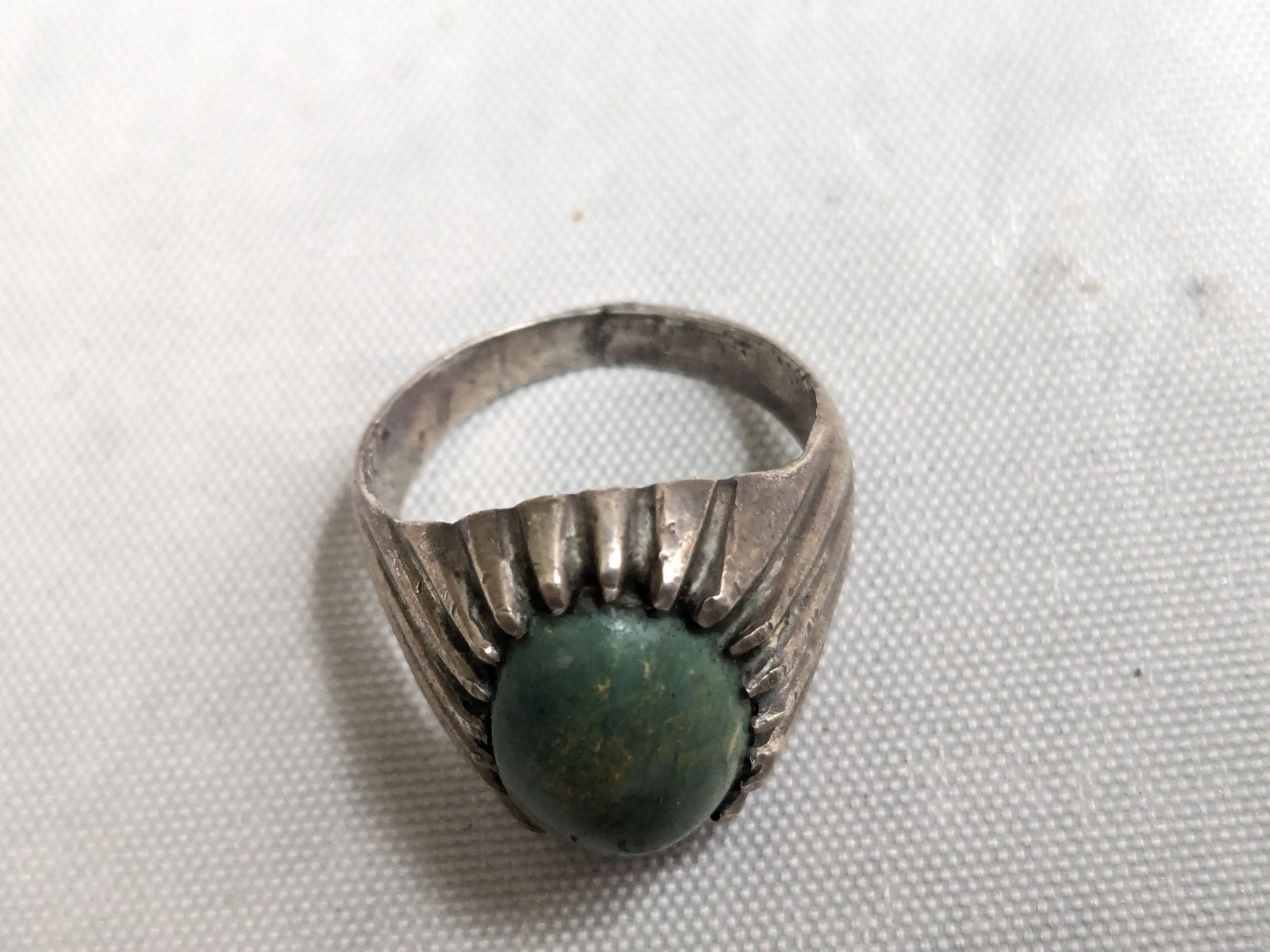Jewelry Vintage Sterling Silver Ring Turquoise Oval Cabochon 10 Size ONE SIZE - 6 Thumbnail