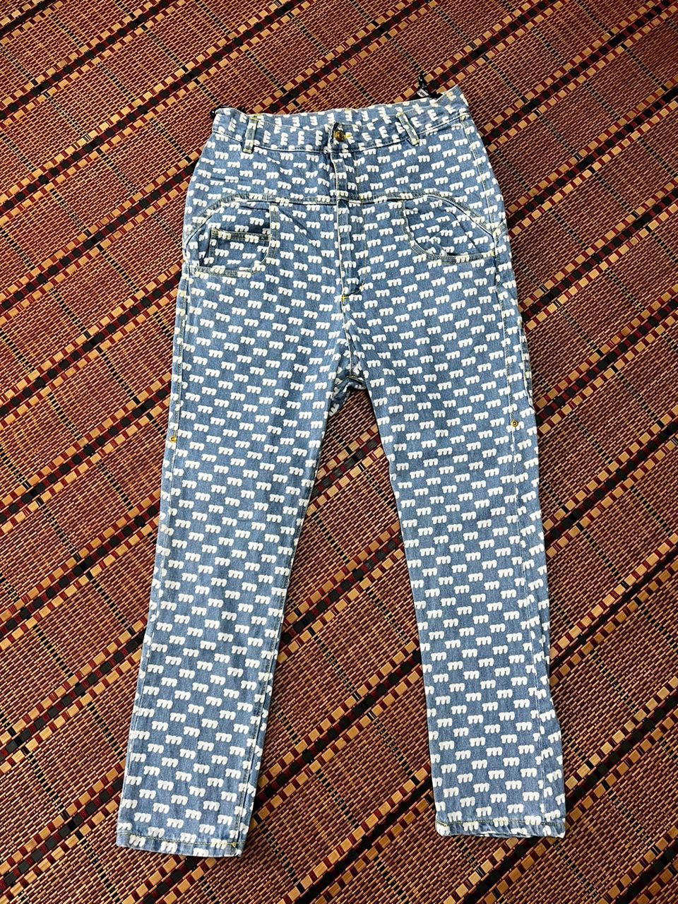 Issey Miyake × mercibeaucoup Issey Miyake Mercibeaucop Full Print Denim Jeans Size US 29 - 3 Thumbnail