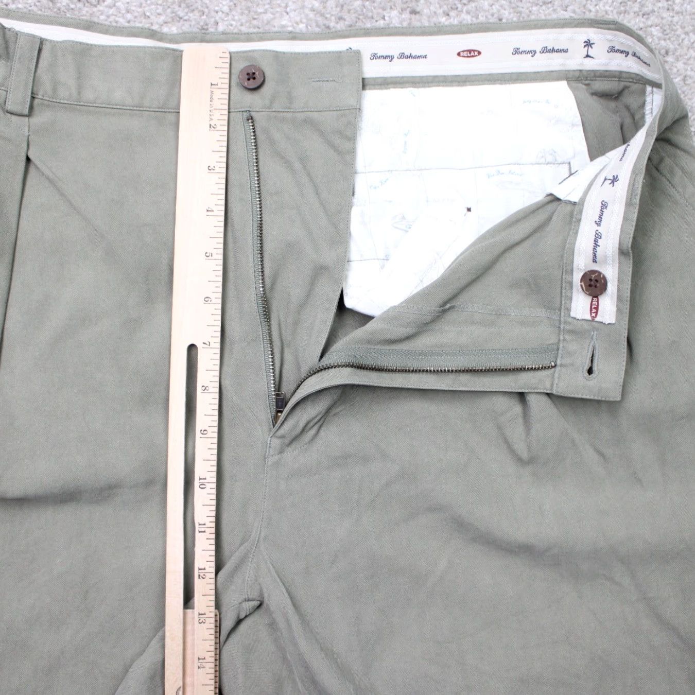 Tommy Bahama Tommy Bahama Shorts Mens 38 Green Pleated 100% Silk Bermuda w/ 9" inseam Shorts Size US 38 / EU 54 - 6 Thumbnail