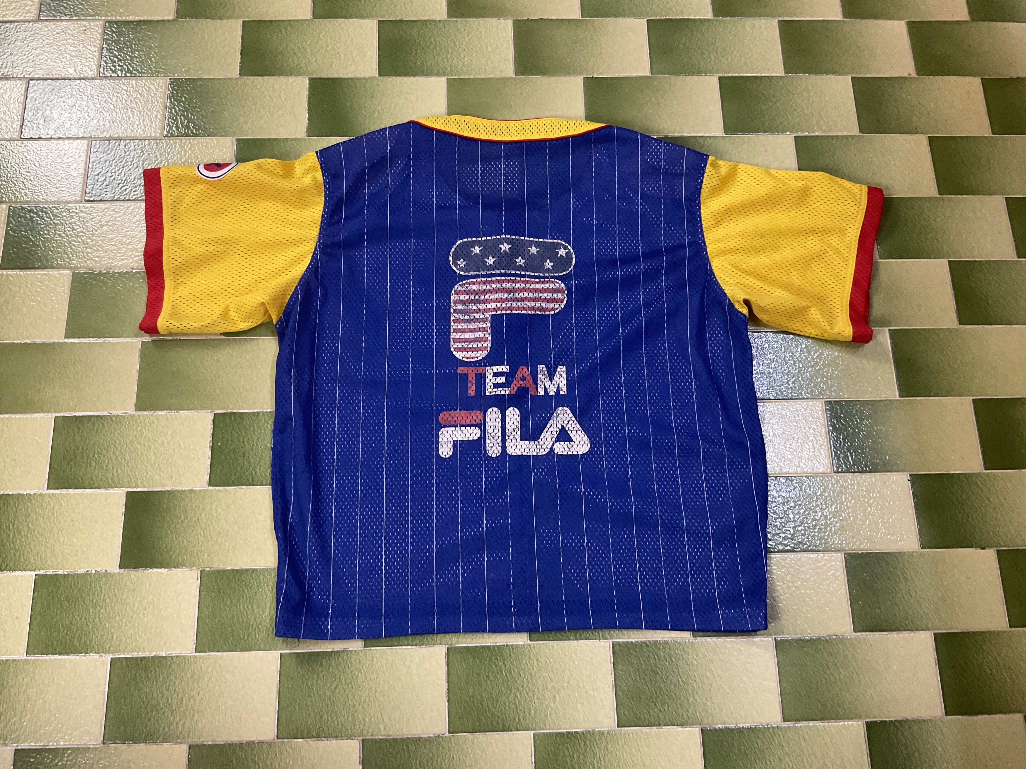 Fila Vintage 1999 Fila Team Baseball Mesh Jersey Shoulder Pads Size US L / EU 52-54 / 3 - 2 Thumbnail