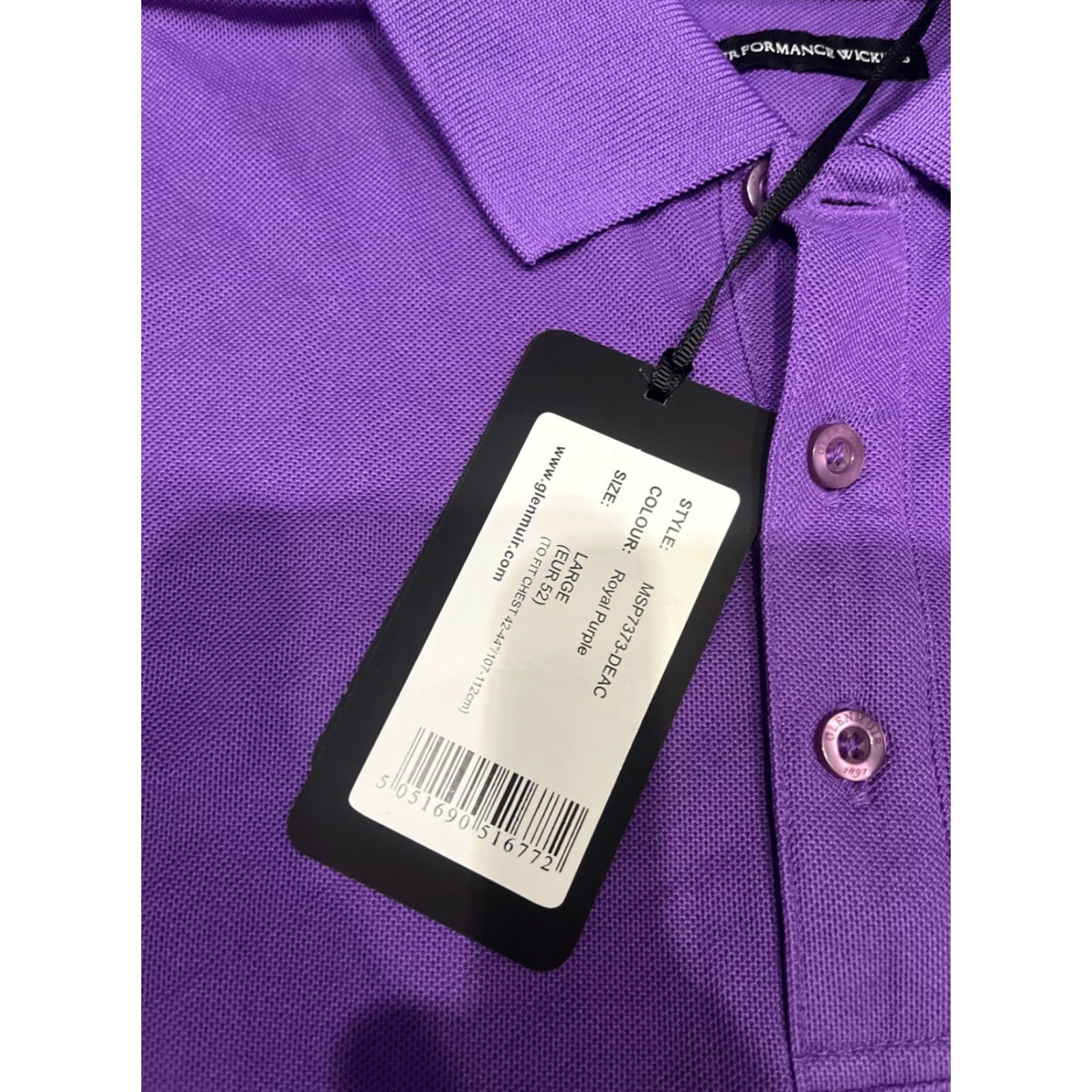 Vintage Glenmuir 1891 Polo Shirt Golf Mens L Purple Quick Dry Short Sleeve Jersey 100% Polyester Logo Classic Size US L / EU 52-54 / 3 - 3 Thumbnail