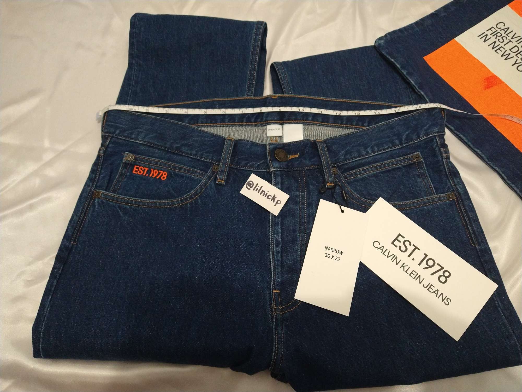 Calvin Klein 205W39NYC EST. 1978 Narrow Leg Apollo Blue Jeans Size US 30 / EU 46 - 4 Thumbnail