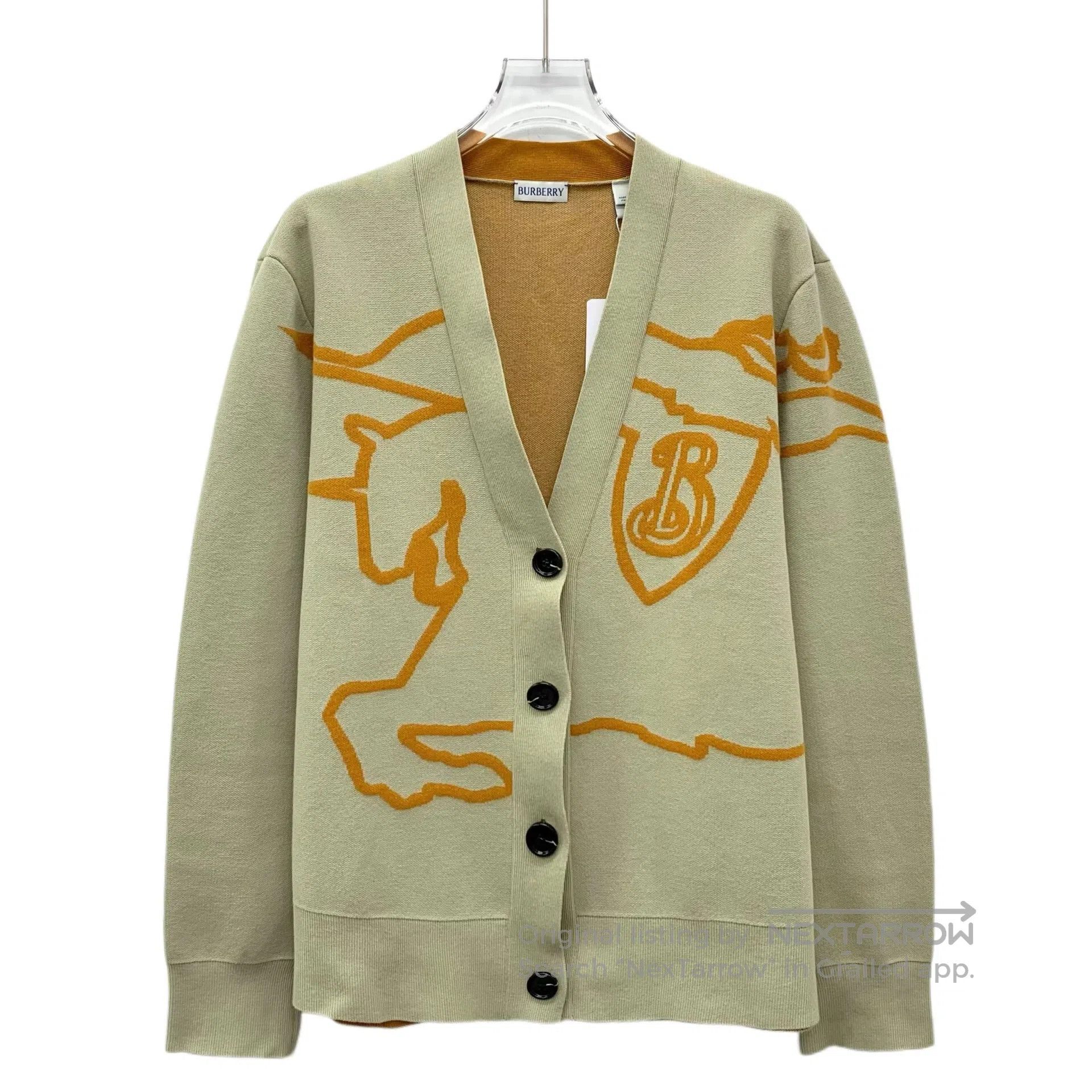 Burberry Burberry Light Green Horse Patchwork Floral Cotton V-Neck Size US M / EU 48-50 / 2 - 1 Thumbnail