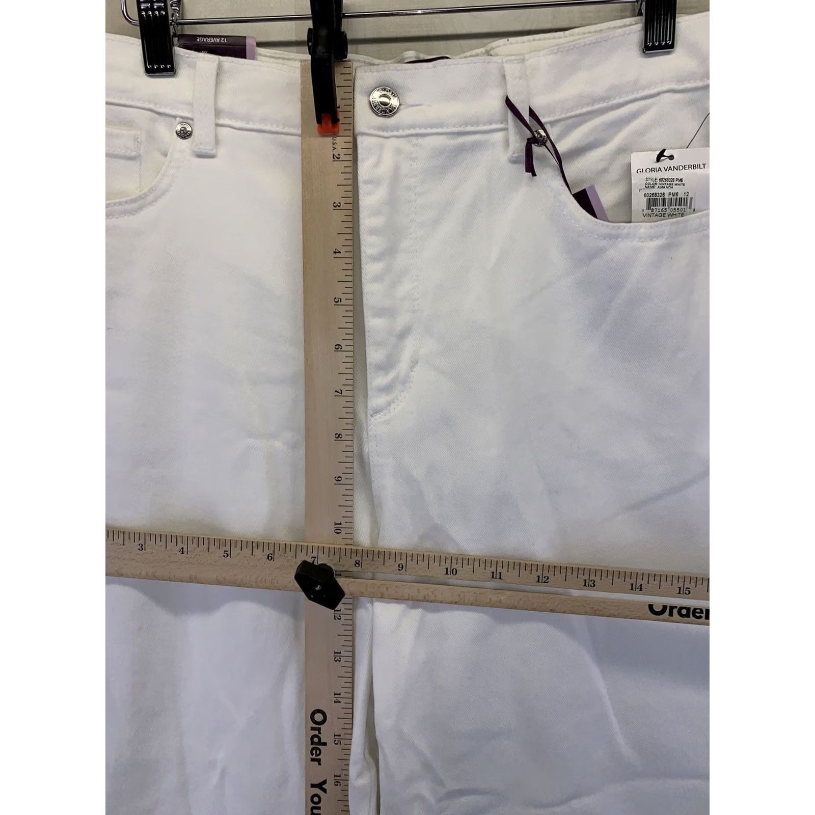Gloria Vanderbilt Gloria Vanderbilt Amanda Vintage White Women’s Jeans SZ 12 NWT-5042 Slim 5-Pocket Denim Cotton Blend Regular Jeans Womens Size 34" / US 12 / IT 48 - 4 Thumbnail