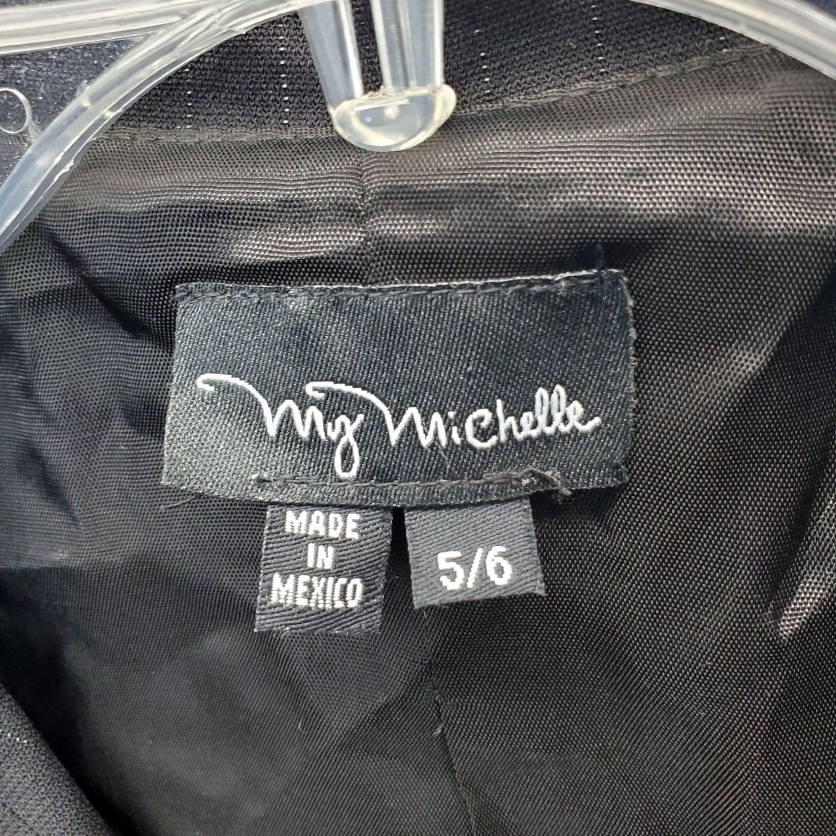 Vintage My Michelle Blazer Womens Size 5 Black Metallic Pinstripe Slimming Single-Breasted Blazer Size S / US 4 / IT 40 - 6 Thumbnail