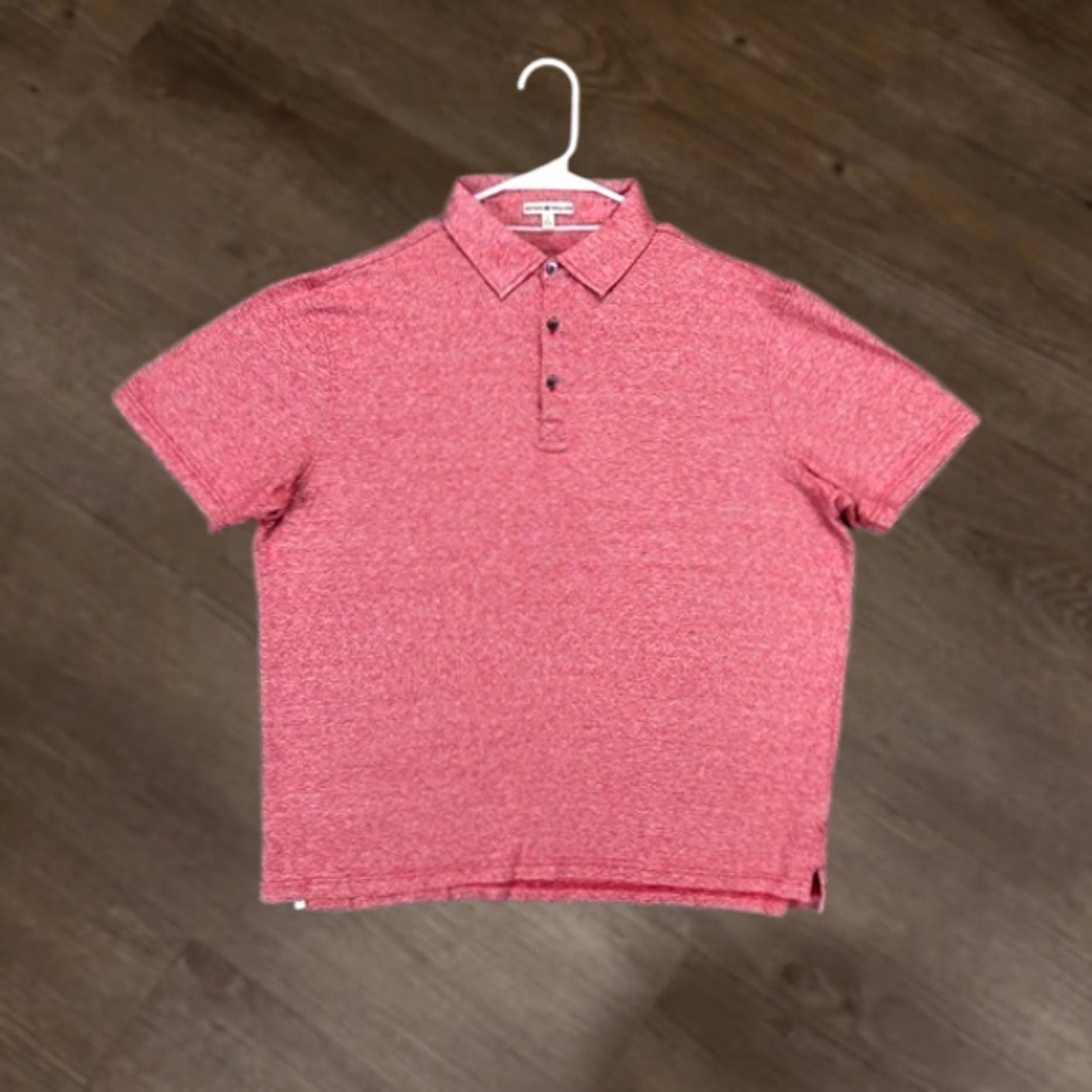Peter Millar Peter Millar Polo Shirt Adult Large Light Red Solid Short Sleeve Ribbed Polo Men Size US L / EU 52-54 / 3 - 1 Thumbnail
