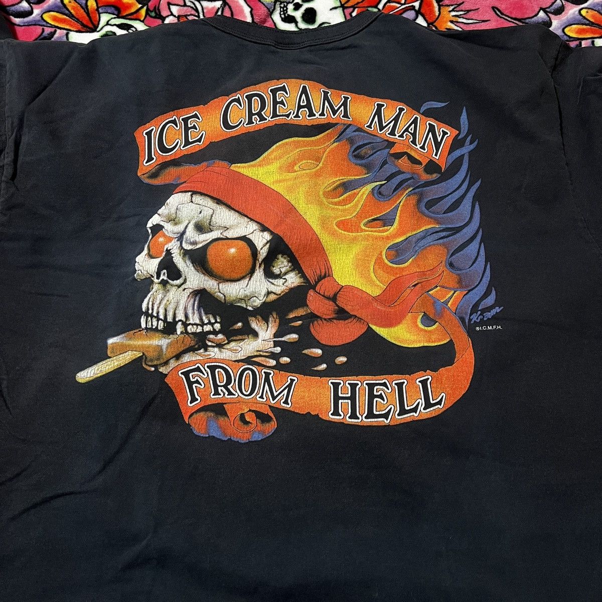 Harley Davidson 90s Biker Flame Long Sleeve Henley Ice cream man from hell Size US XXL / EU 58 / 5 - 4 Thumbnail