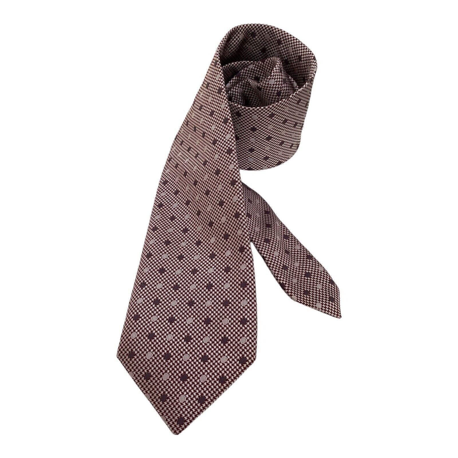 Canali CANALI Purple Houndstooth Polka Dot Luxury Silk Tie Made In Size ONE SIZE - 1 Thumbnail
