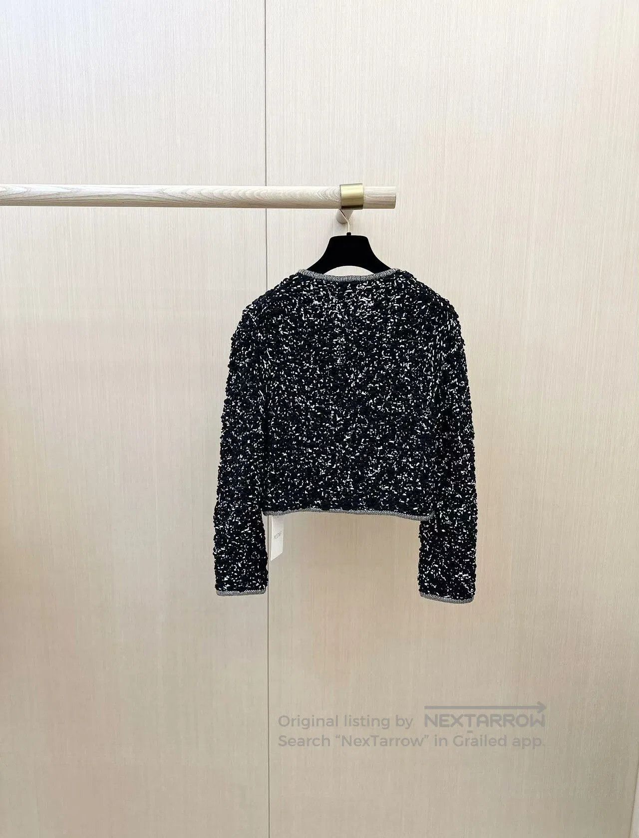 Chanel Chanel 25P Black White Crystal Trim Jacket. Size US M / EU 48-50 / 2 - 2 Thumbnail