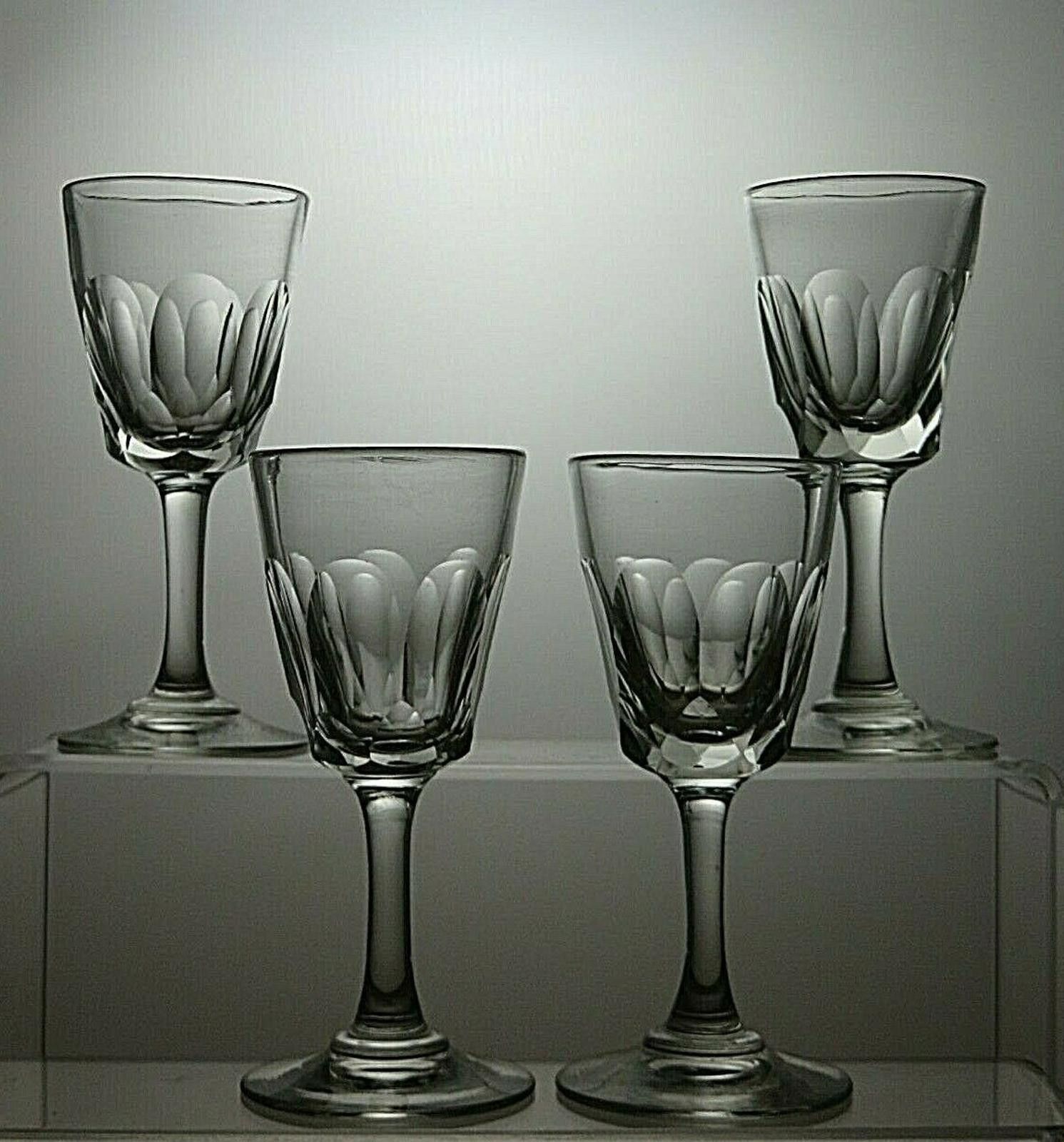 The Unbranded Brand Vintage Lead Crystal Cut Glass Set Of 4 Sherry Glasses Size ONE SIZE - 2 Thumbnail