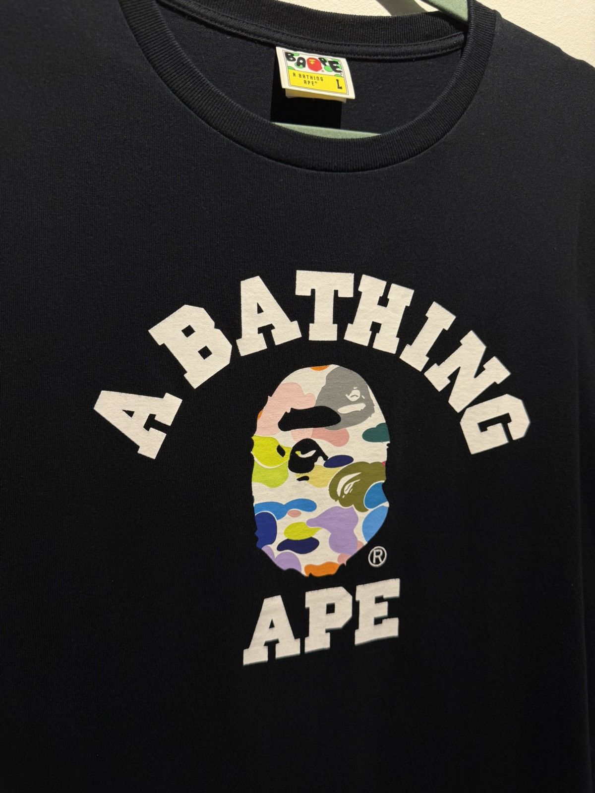 Bape Bape black college logo tee multicolor size L Size US L / EU 52-54 / 3 - 2 Thumbnail