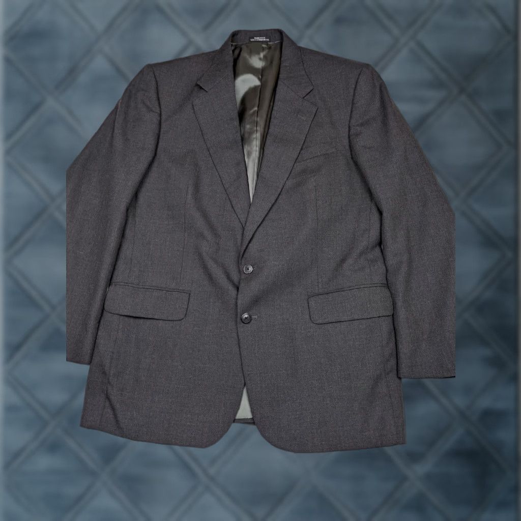 Stafford Stafford Blazer Single-Breasted Notch Lapel Gray Silk Wool 2 Button 44L Mens Sport Coat Jacket Size 44R - 1 Thumbnail