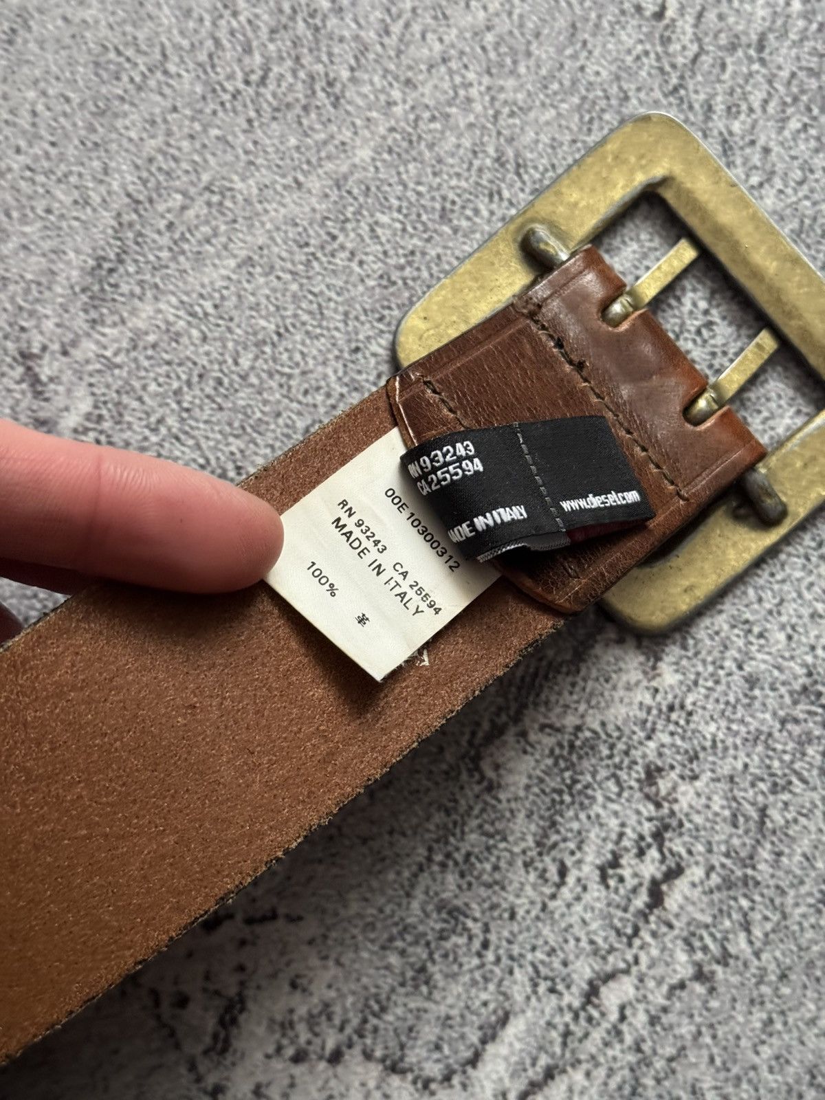 Diesel × Diesel Black Gold Diesel 100cm vintage brown leather belt biker Size ONE SIZE - 13 Thumbnail