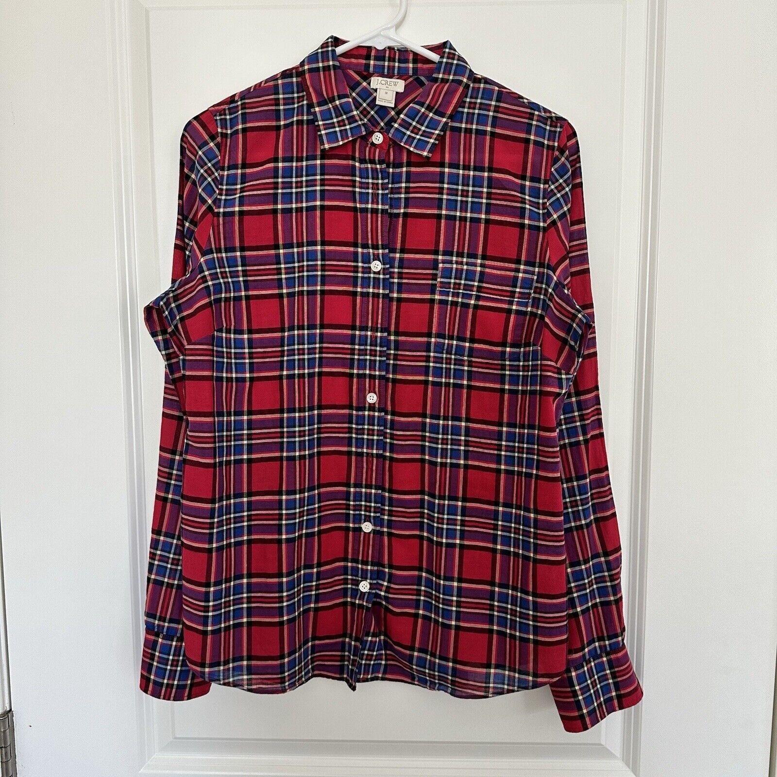 J.Crew J.Crew Women Red White Blue Plaid Shirt Cotton Size M Size M / US 6-8 / IT 42-44 - 1 Thumbnail