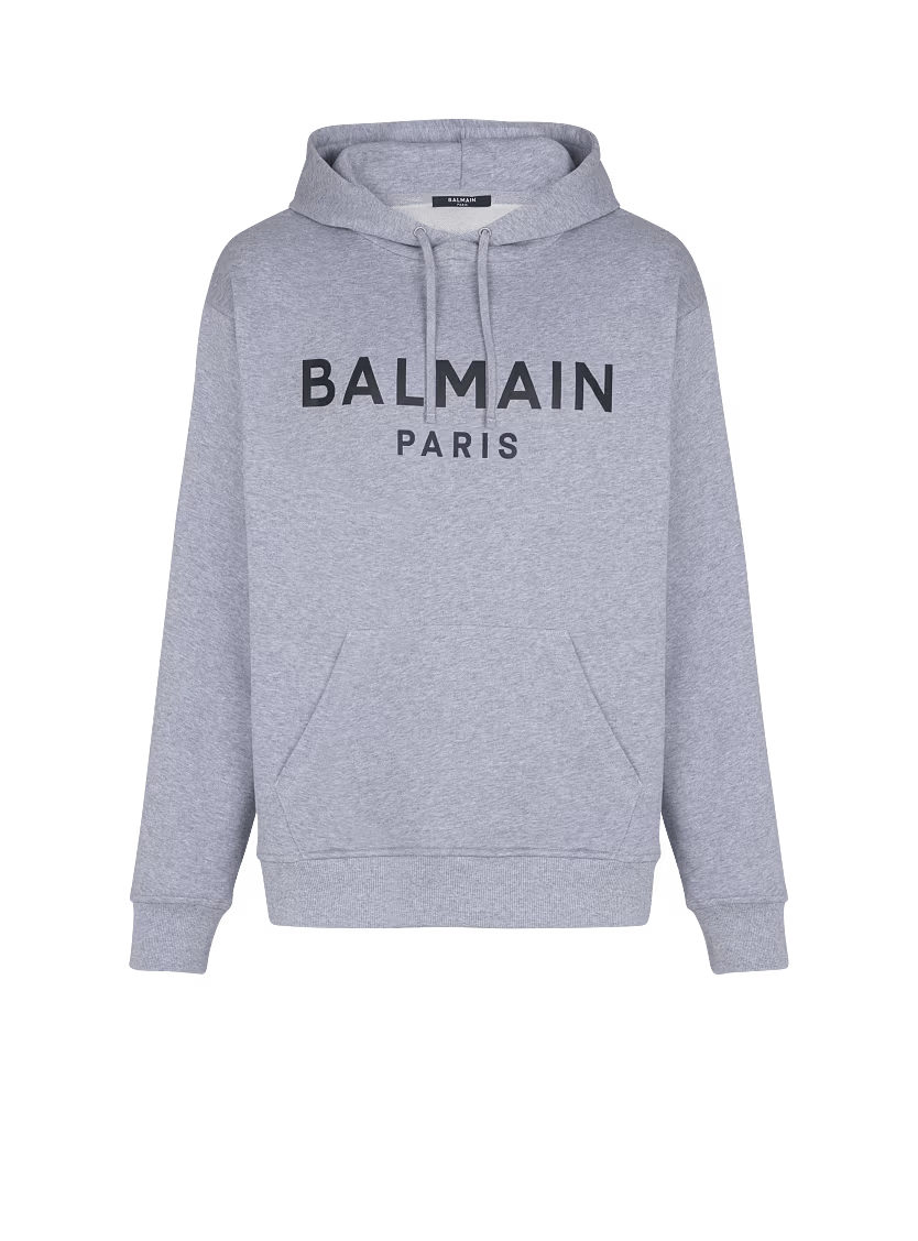 o1s1wg110126 Printed Cotton Hoodie in Grey