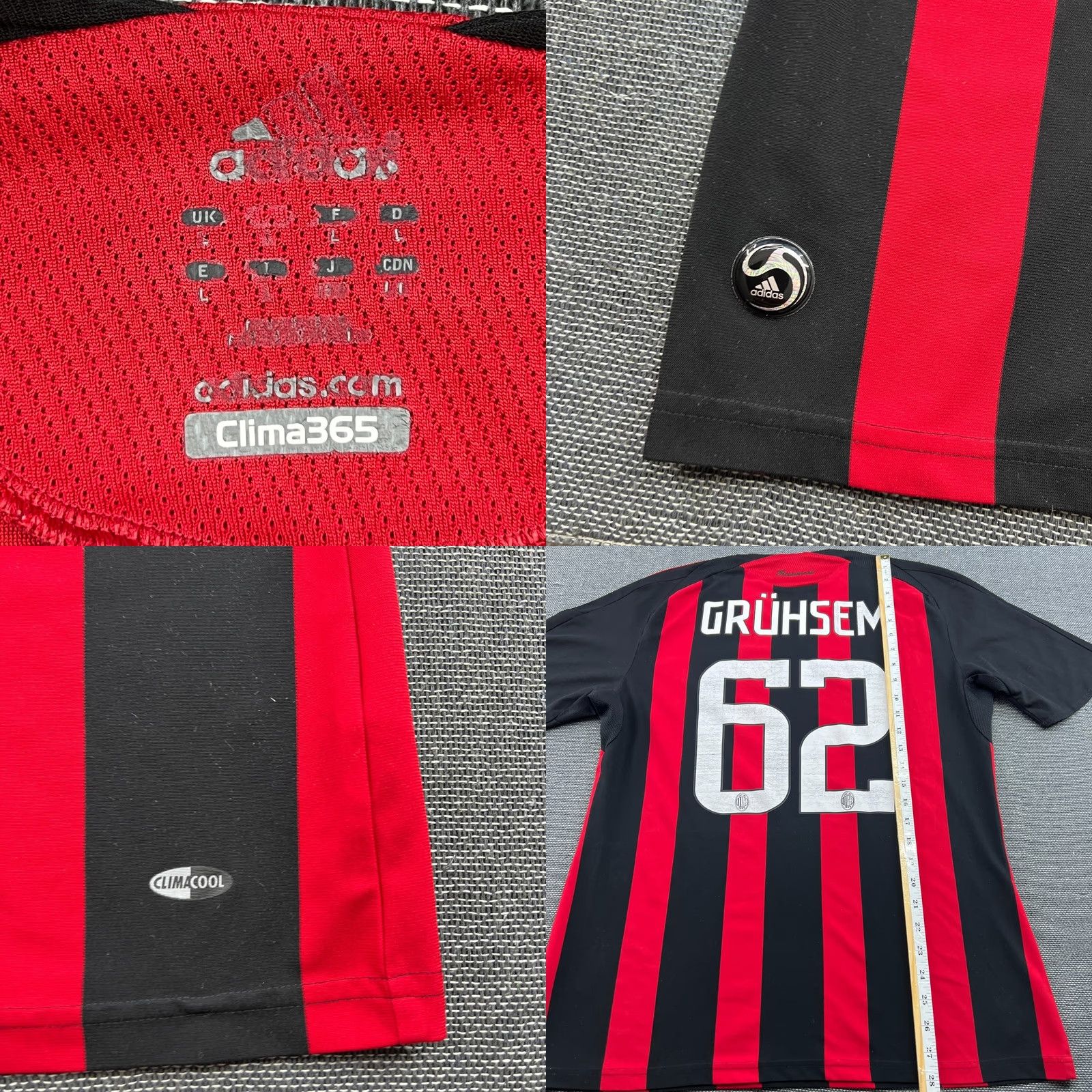 Adidas AC Milan 2008 2009 Home Football Jersey Mens Large Adidas Shirt Size US L / EU 52-54 / 3 - 9 Thumbnail