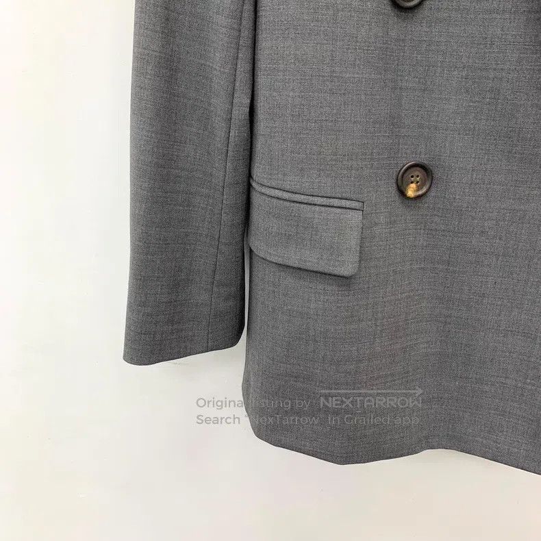 Brunello Cucinelli Brunello Cucinelli Gray wool lapel double-breasted long-sl Size XXS / US 00 / IT 34 - 4 Thumbnail