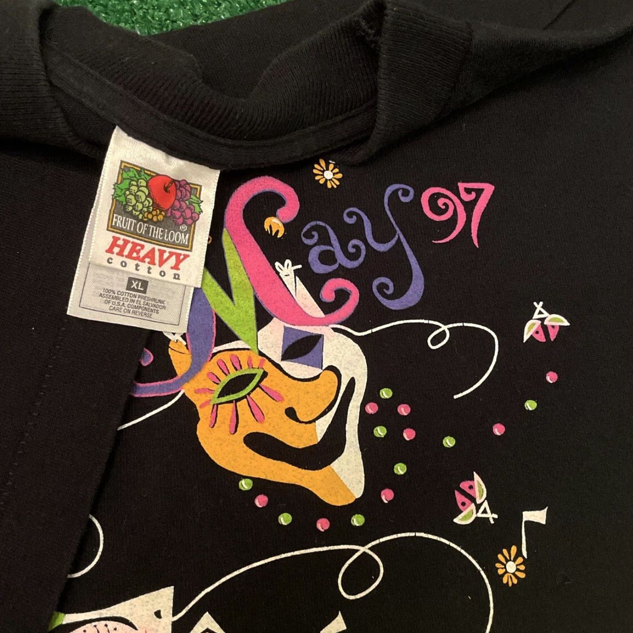 Vintage VINTAGE Mardi Gras In May 1997 Gore Tech 90s Shirt XL Mens Black Size US XL / EU 56 / 4 - 2 Thumbnail