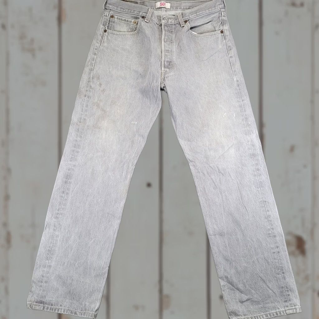 Levi's Levi's 501 Jeans Men Button Fly Straight Regular Distressed Medium Gray 30x29 Vintage Y2K Size US 30 / EU 46 - 1 Thumbnail