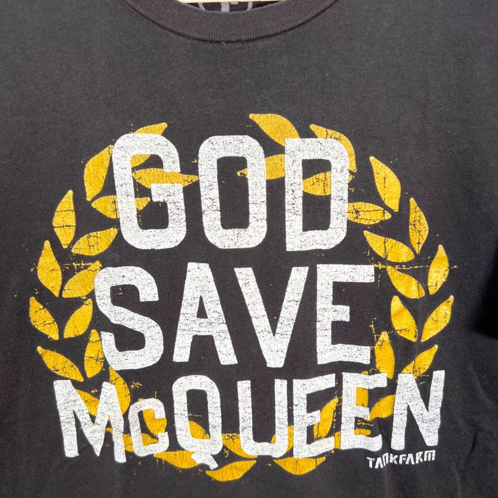 Vintage VINTAGE Tankfarm Mens Small "God Save McQueen" Graphic T Shirt Black 100% Cotton Shirt Adult Mens Small Black God Save McQueen Graphic Tee 90s Mens Size US S / EU 44-46 / 1 - 4 Thumbnail