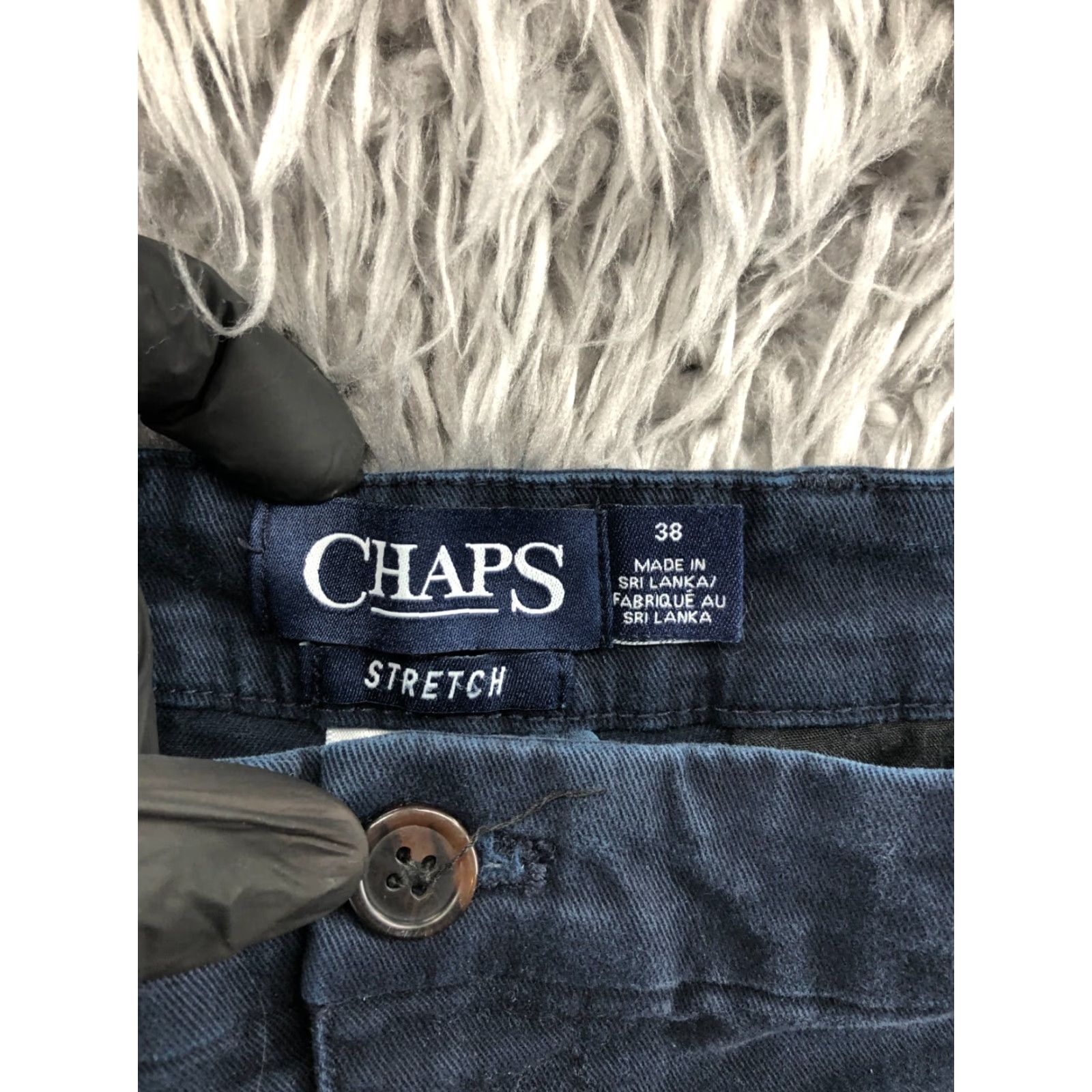 Chaps Chaps Chino Shorts Mens 38 Mid Rise Dark Blue Wash Knit Cotton Blend Belt Loops 5-Pocket Regular Inseam 9 in Flat Front Size US 38 / EU 54 - 7 Thumbnail