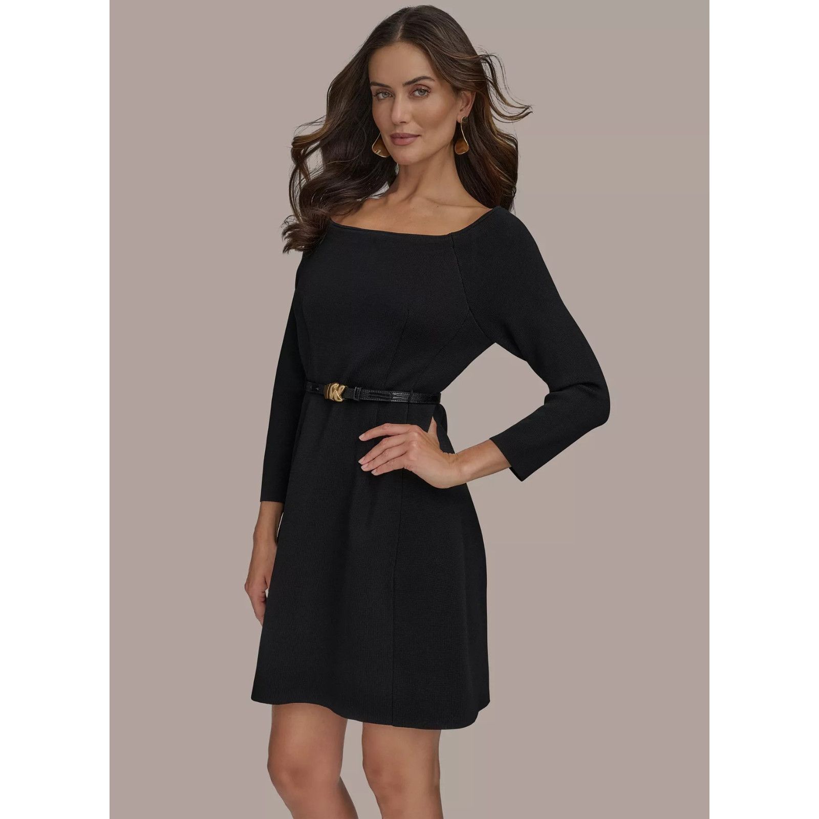 midi dress sparkly Ever-Pretty 3/4 Sleeve A-Line Sequin Round Neck Midi Dress for Summer Formal Wedding Guest Dress