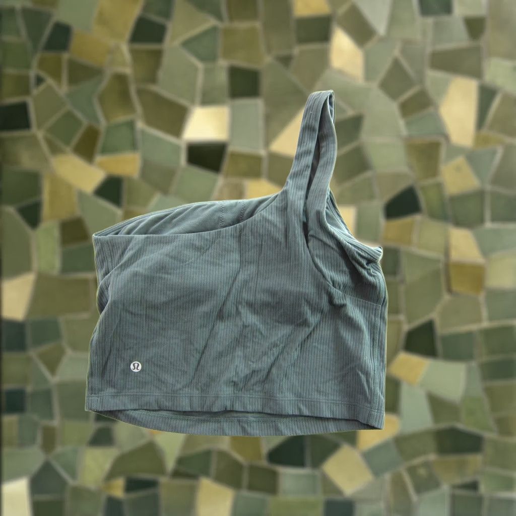 Lululemon Lululemon Army Green Ribbed One Shoulder Stretch Built In Sports Bra Woman Small Size ONE SIZE - 1 Thumbnail
